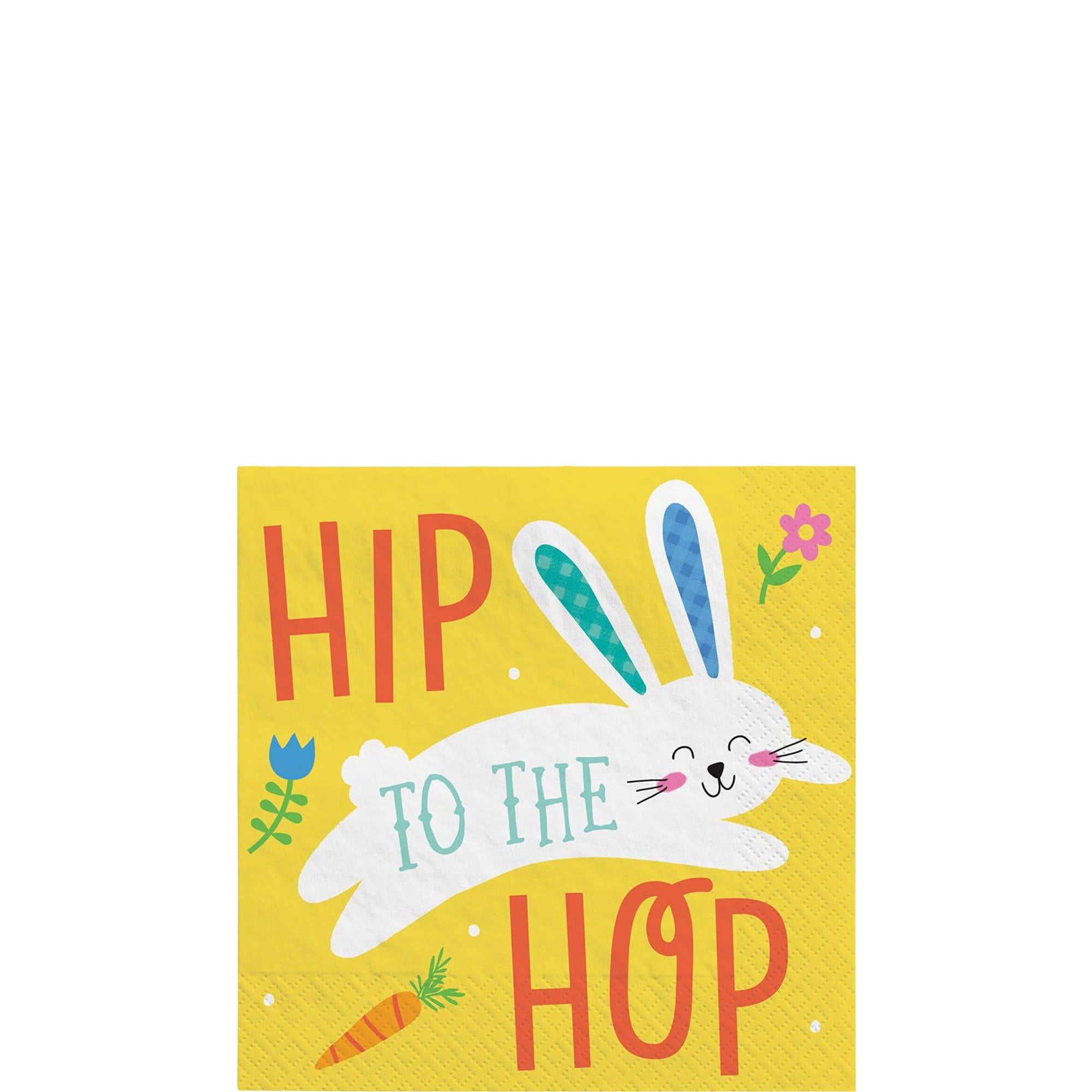 Funny Bunny Easter Paper Beverage Napkins, 5in, 16ct