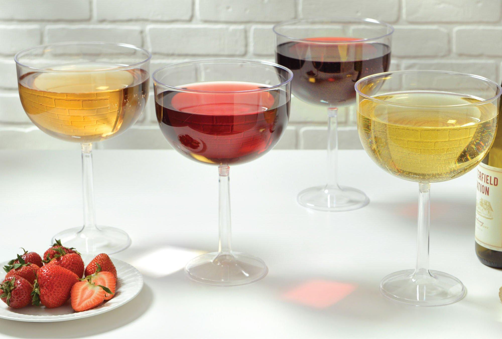 Jumbo Clear Plastic Wine Glasses, 47oz, 4ct