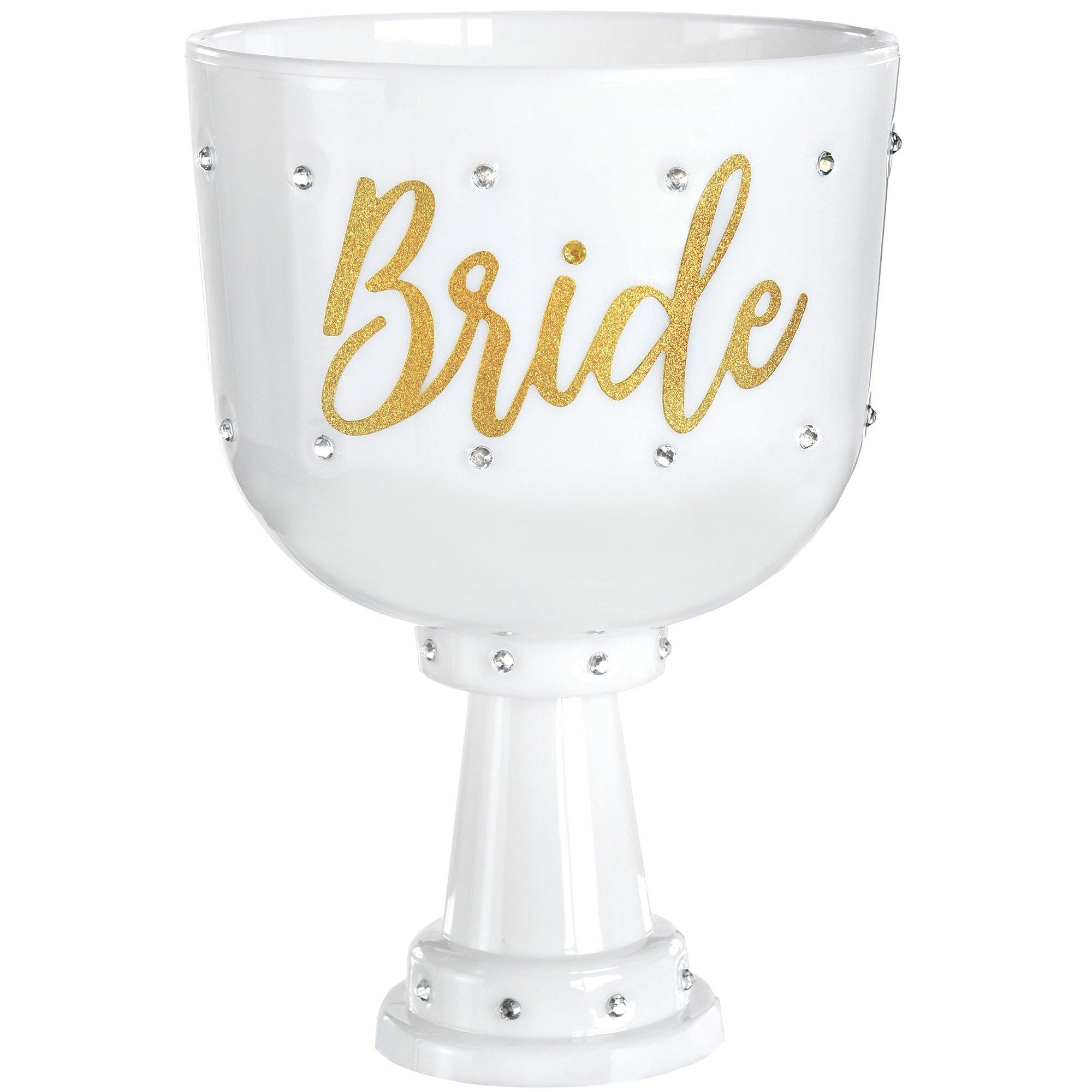 White Plastic Bride Goblet, 26oz
