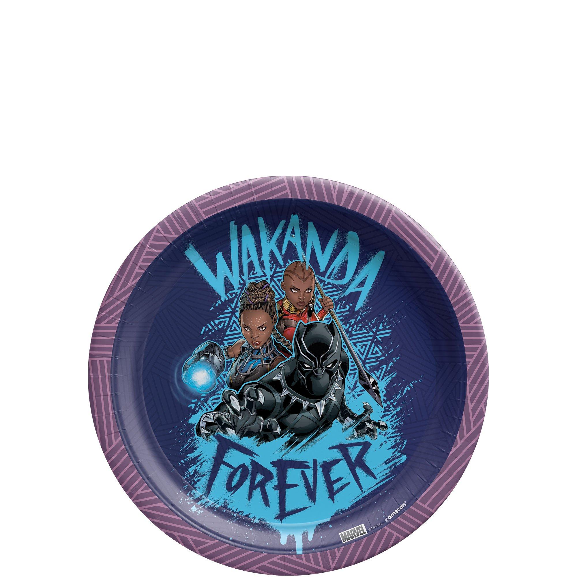 Black Panther Wakanda Forever Paper Dessert Plates, 7in, 8ct