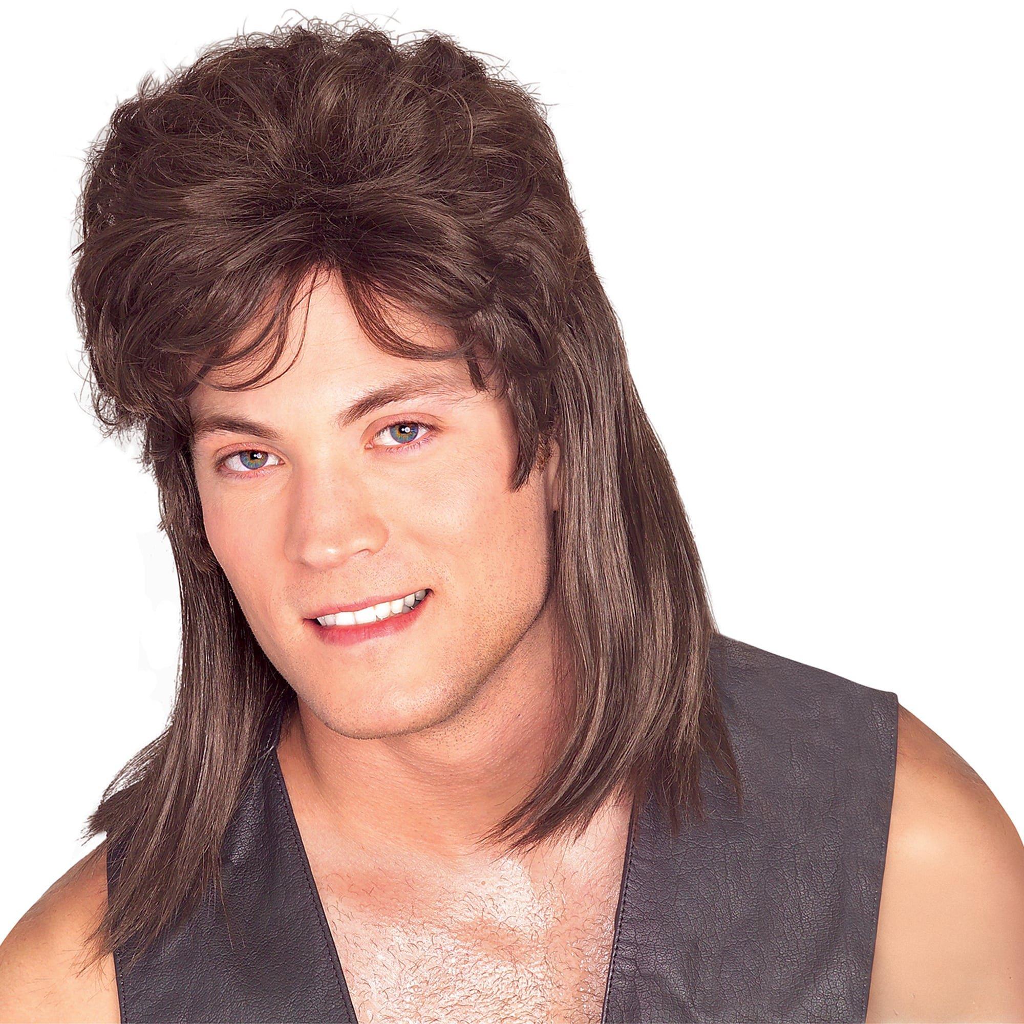 Men's Brown Mullet Wig