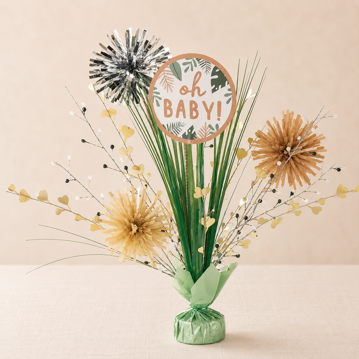Oh Baby Soft Jungle Baby Shower Spray Centerpiece, 18in
