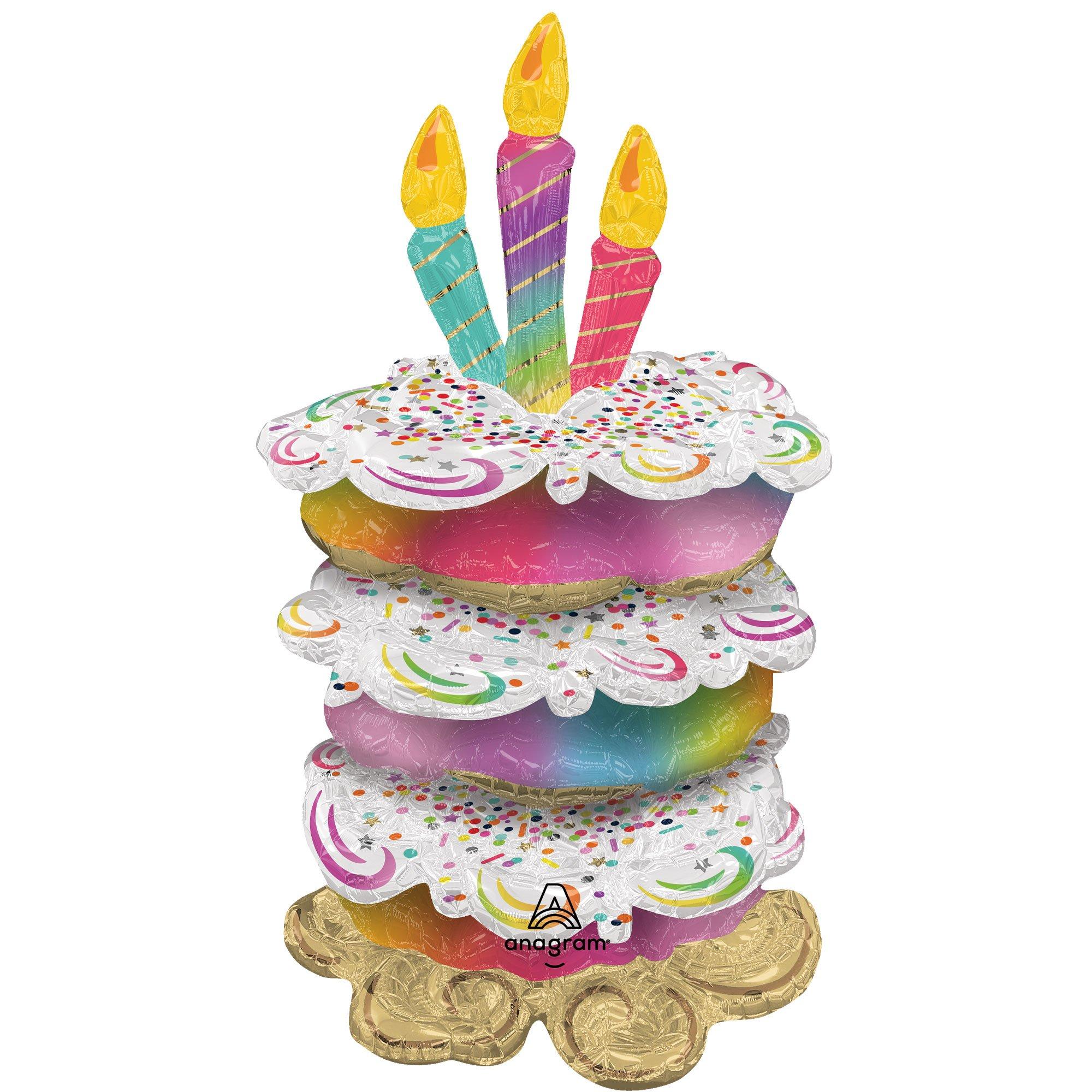 Stackerz? Birthday Cake Foil Balloon, 46in