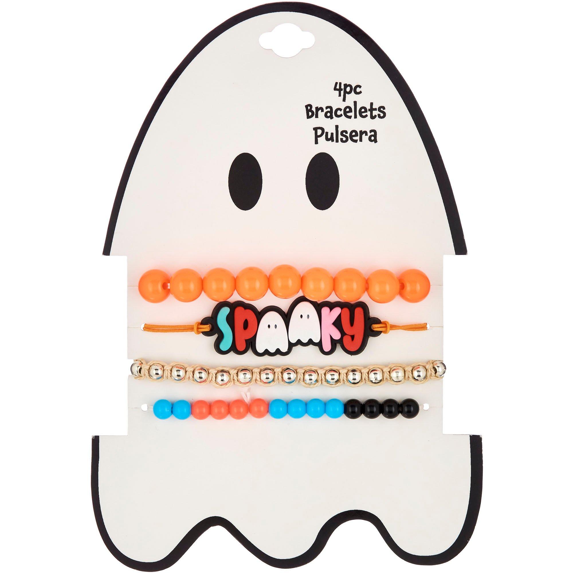 Halloween Ghost Bracelets, 4pc