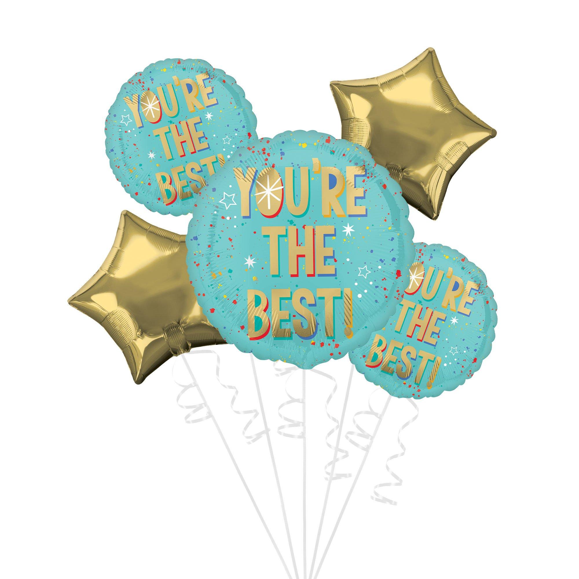 Paint Splash You're the Best Foil Balloon Bouquet, 5pc