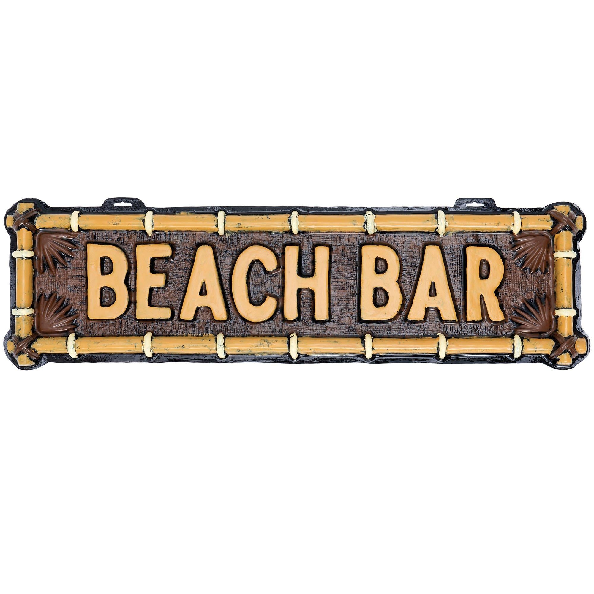 Summer Beach Bar Vacuform Plastic Sign, 38.5in x 10.5in