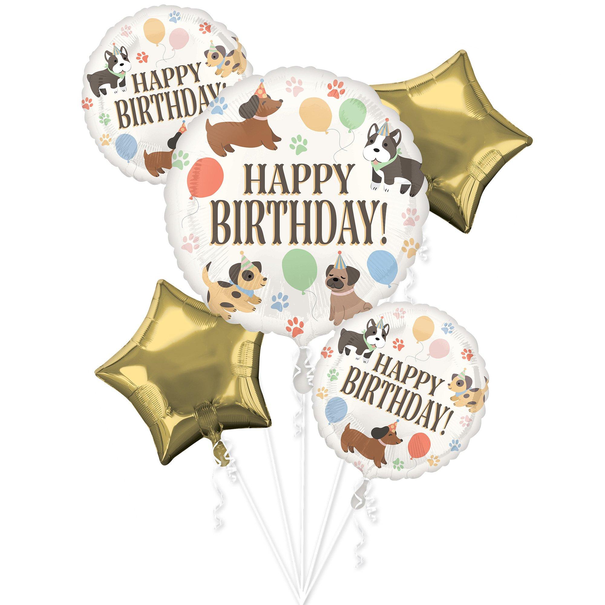 Pawsome Birthday Foil Balloon Bouquet, 5pc