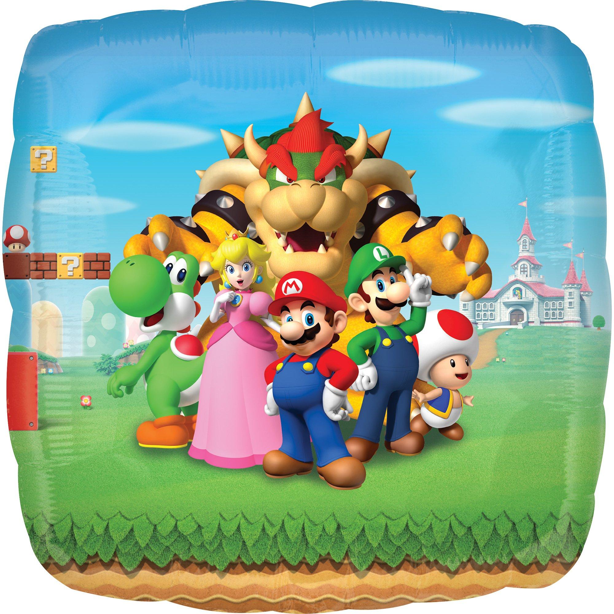 Super Mario Bros Square Foil Balloon