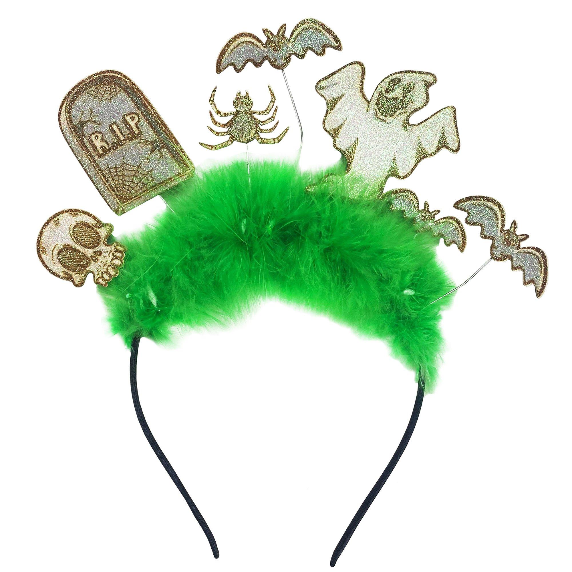 Glitter & Feather Halloween Headband