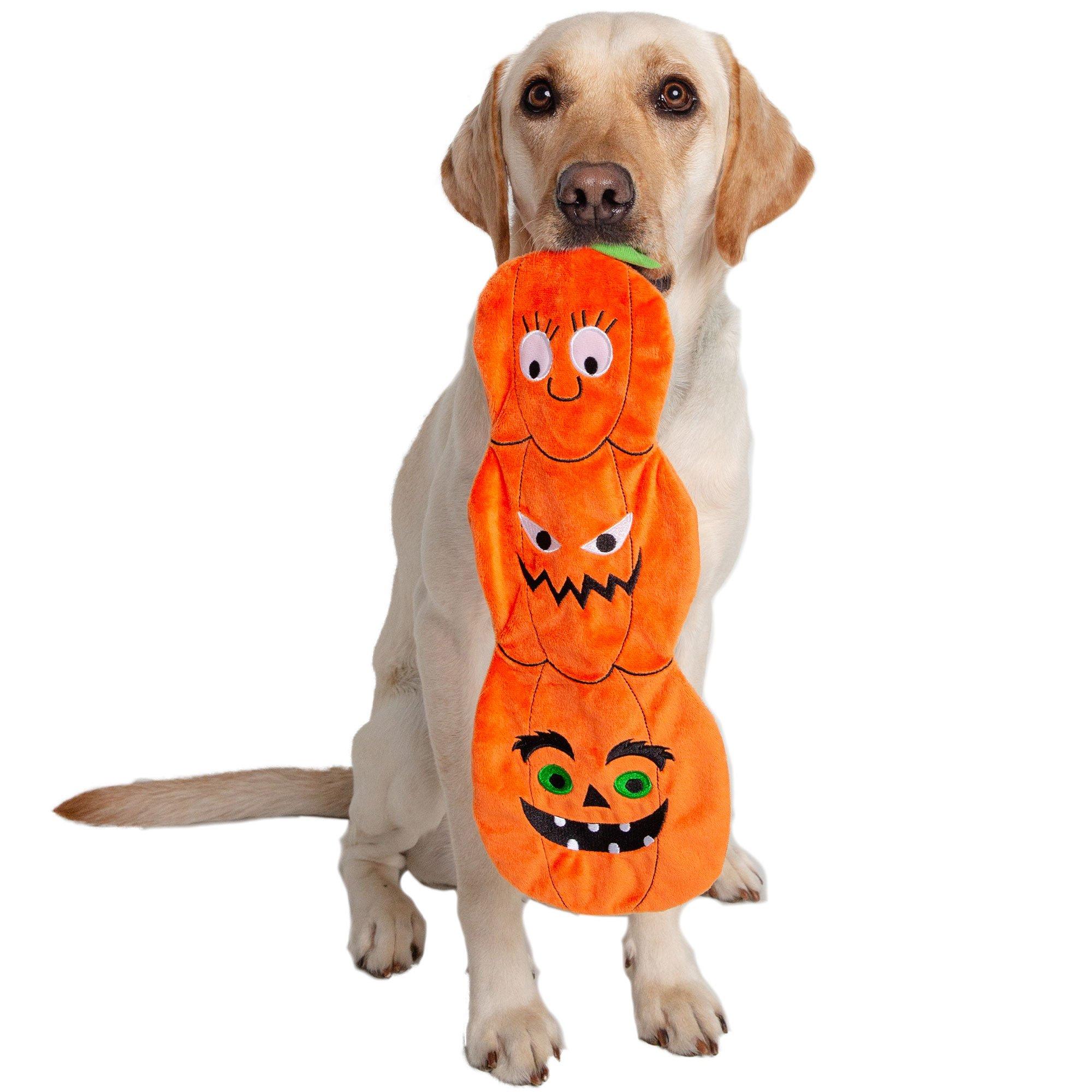 Stacked Pumpkin Crinkle Dog Toy