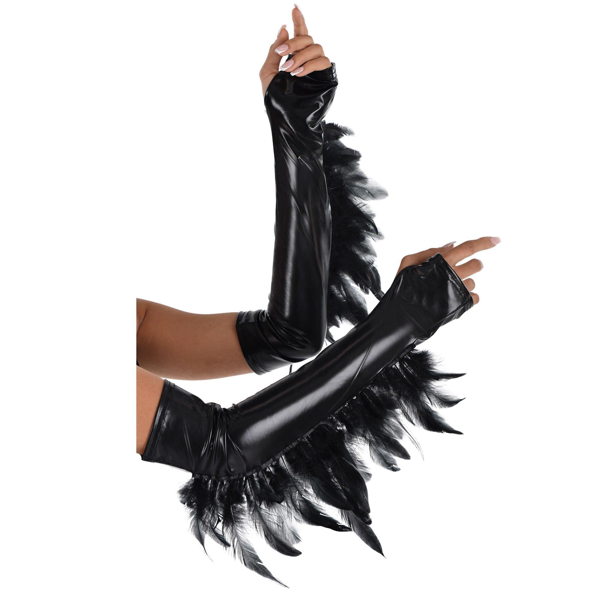 Black Feather Arm Cuffs