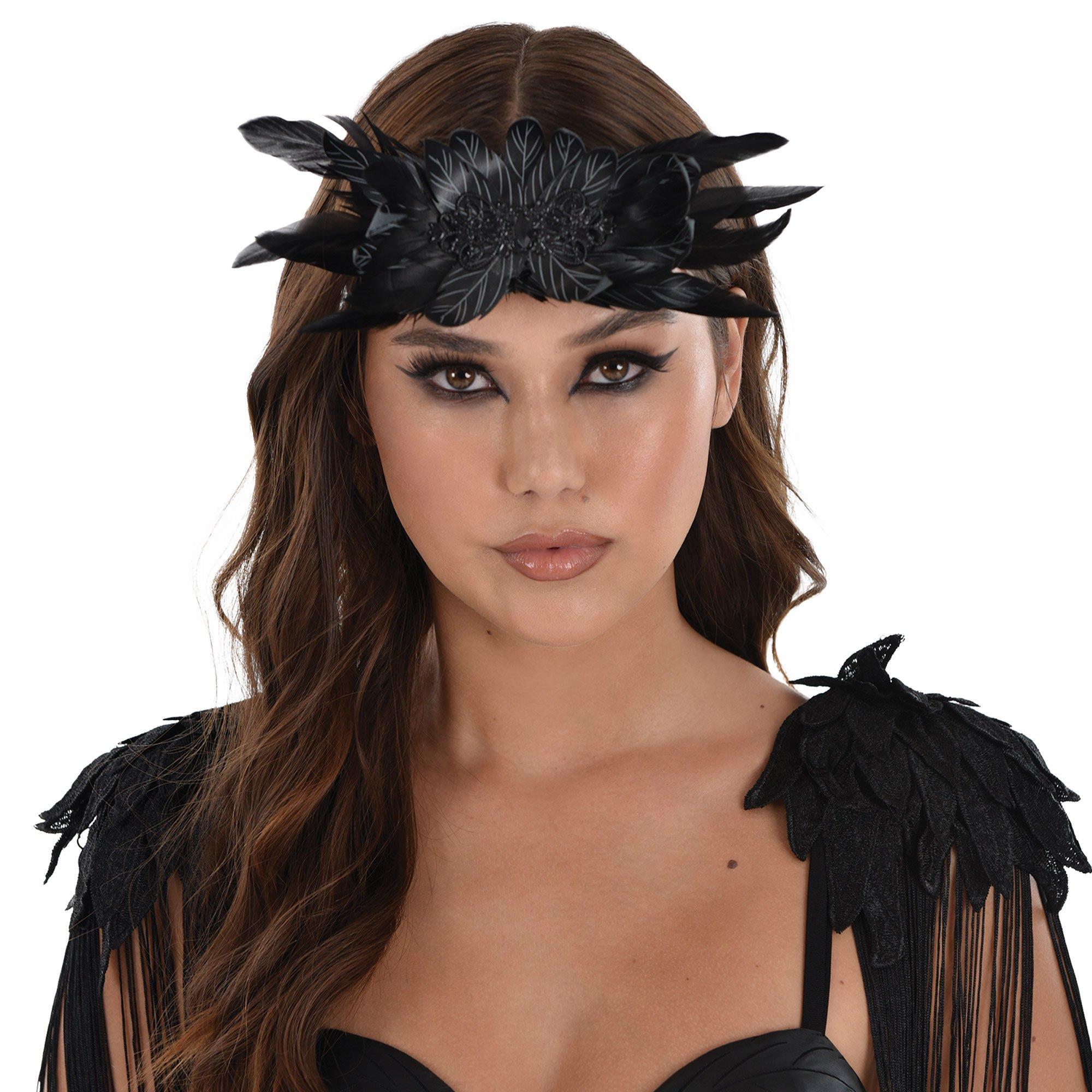 Black Dark Angel Feather Headpiece