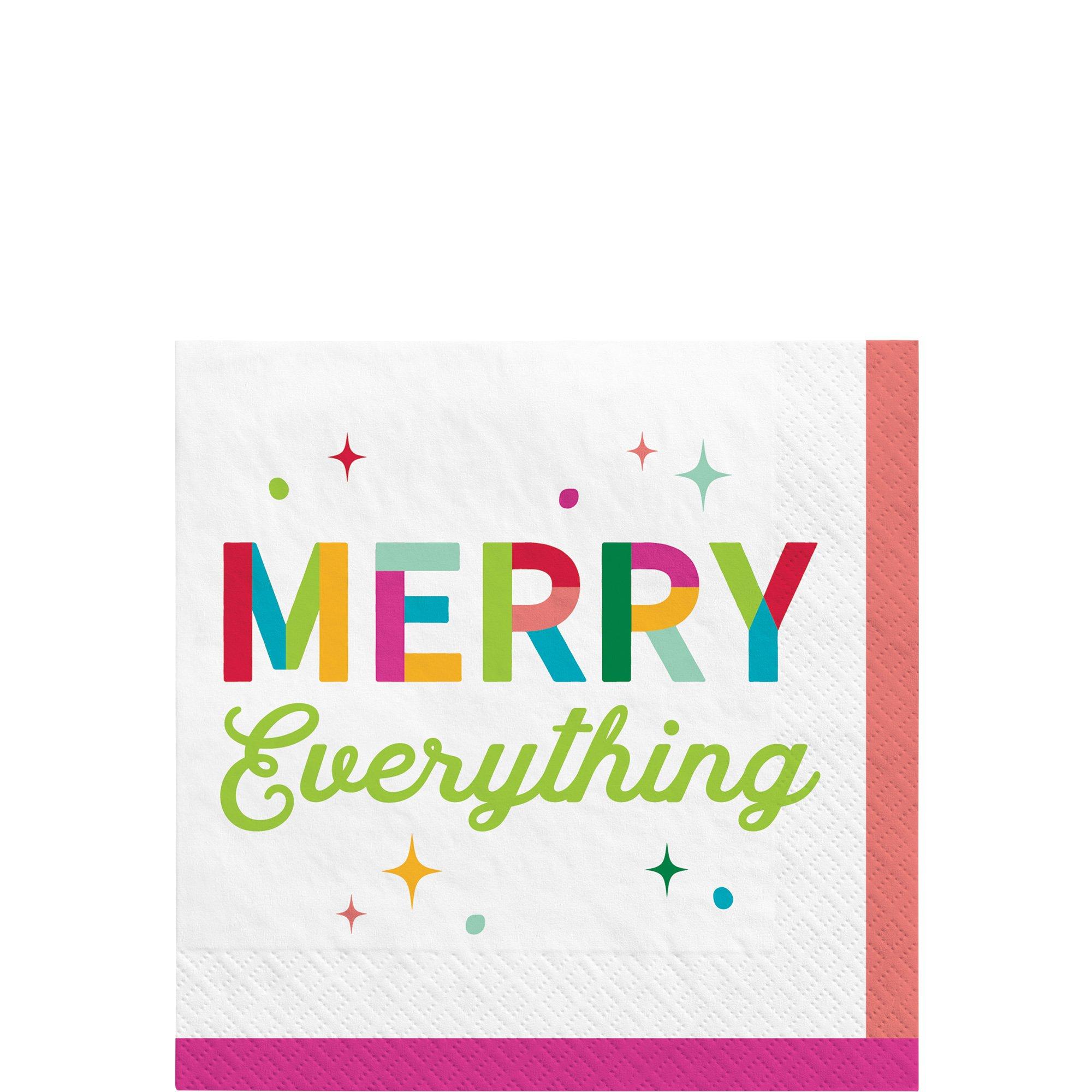 Merry Everything Paper Beverage Napkins, 5in, 40ct