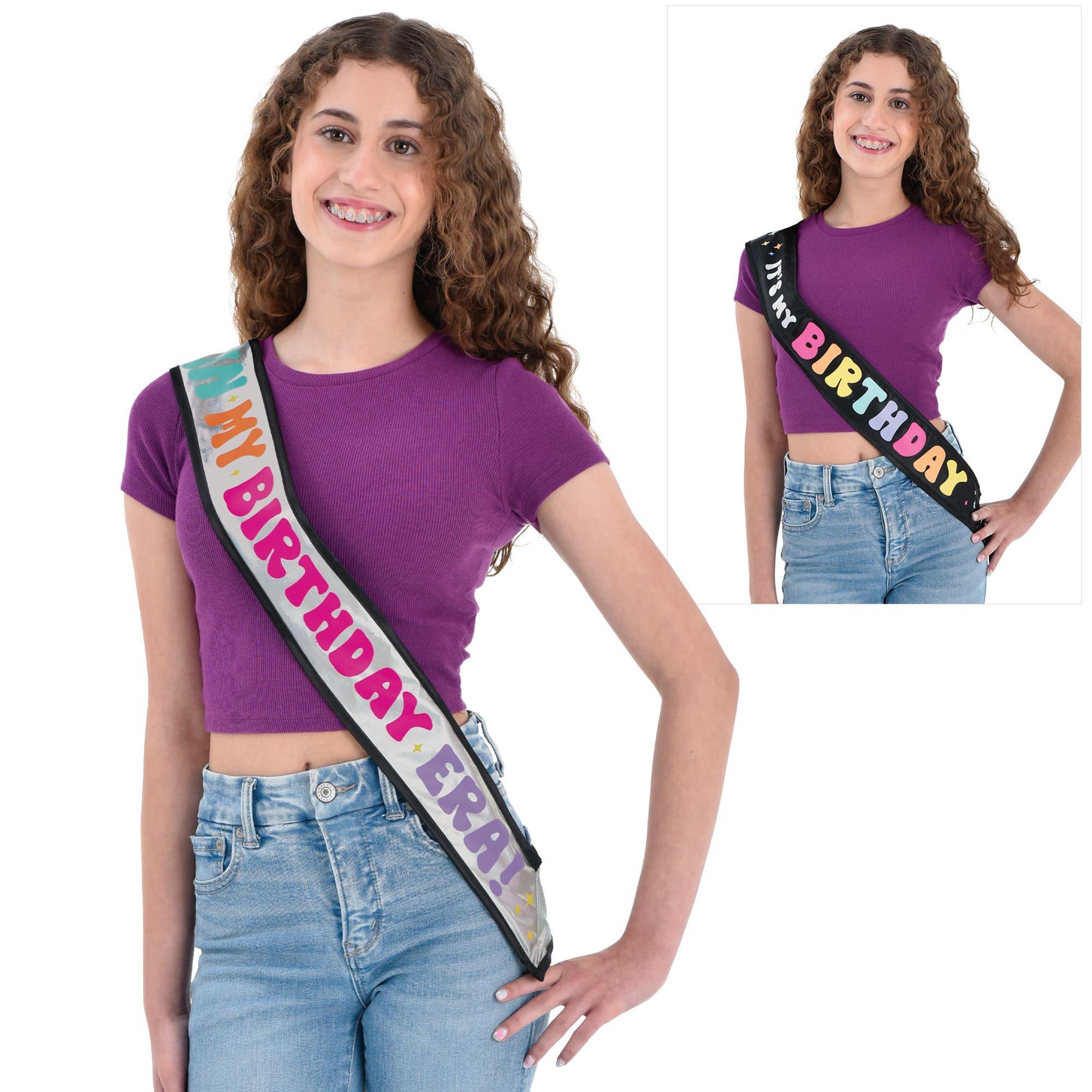 Iridescent Double Sided Birthday Sash