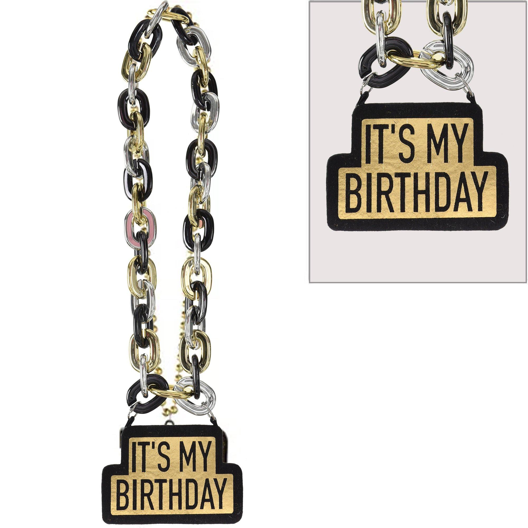 It??s My Birthday Necklace ?C Black, Silver & Gold