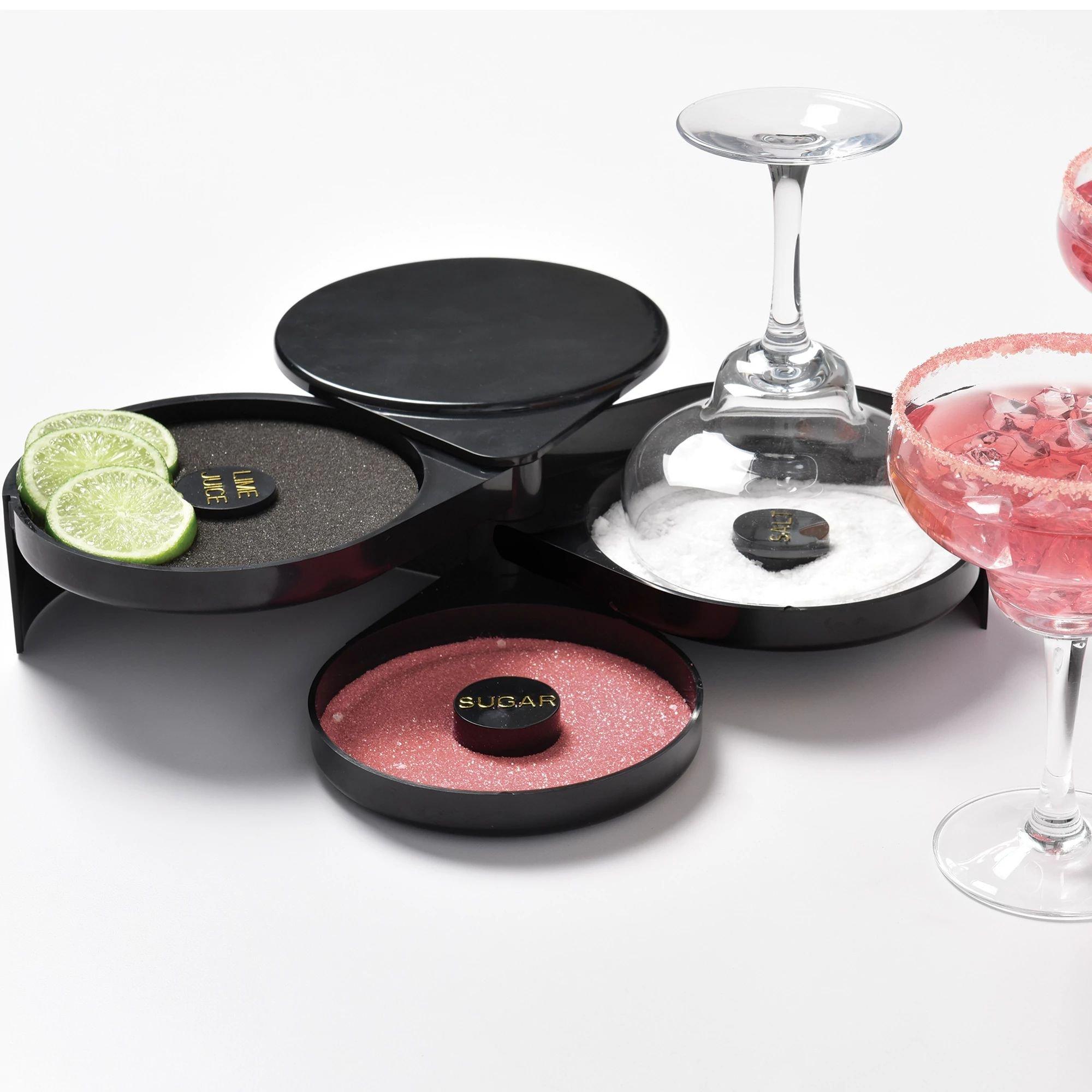 3-Tier Cocktail Rimmer ?C Salt, Sugar & Garnish Tray