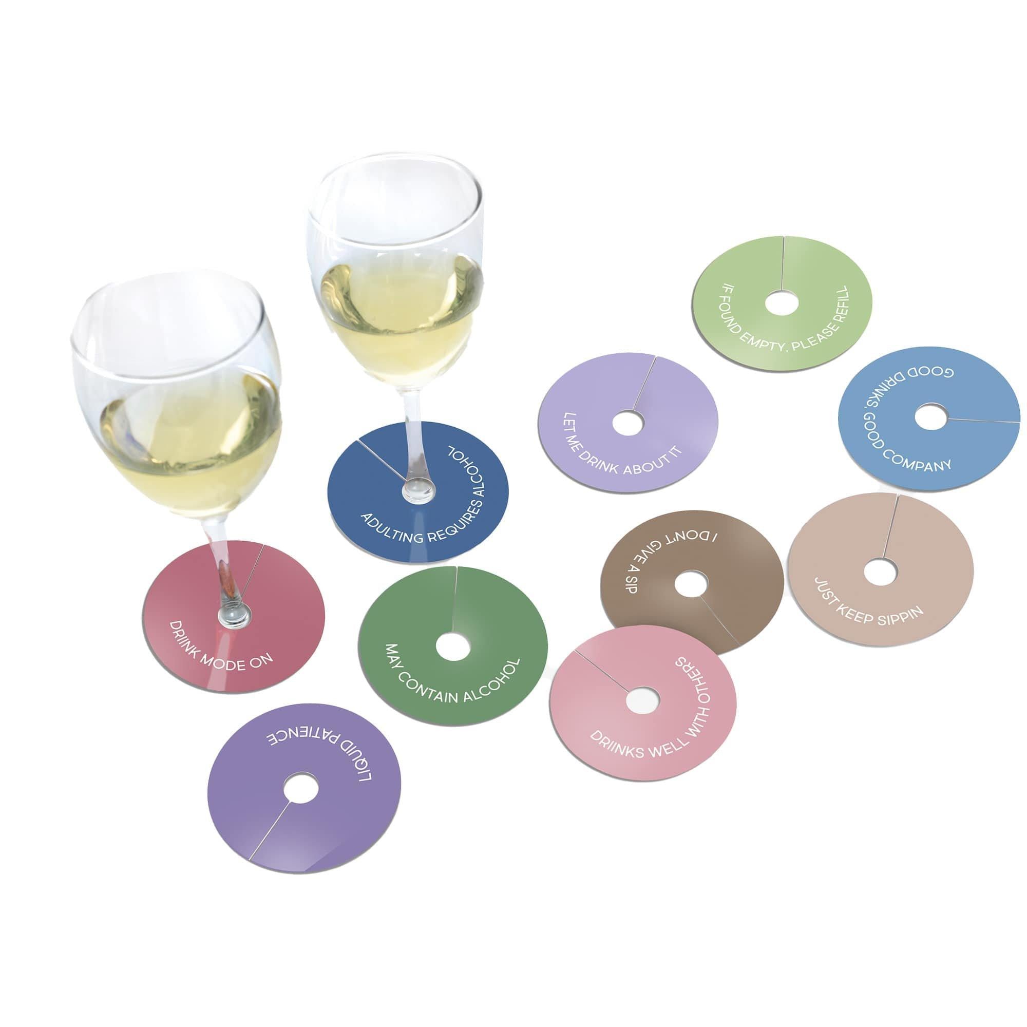 Paper Drink Markers for Wine Glasses 10ct