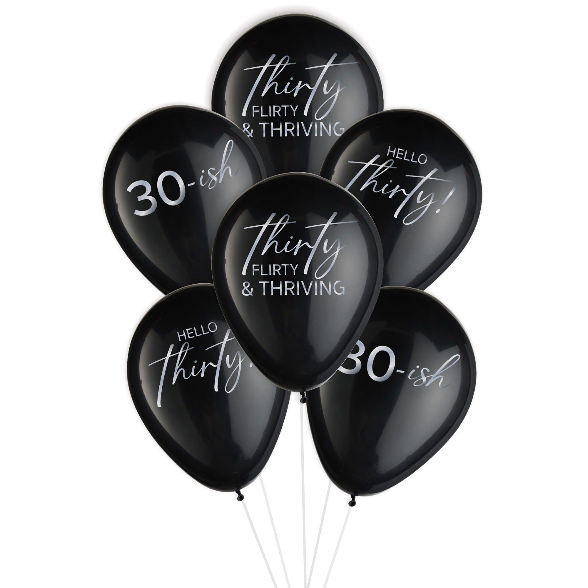 Hello Thirty Latex Balloons, 6ct