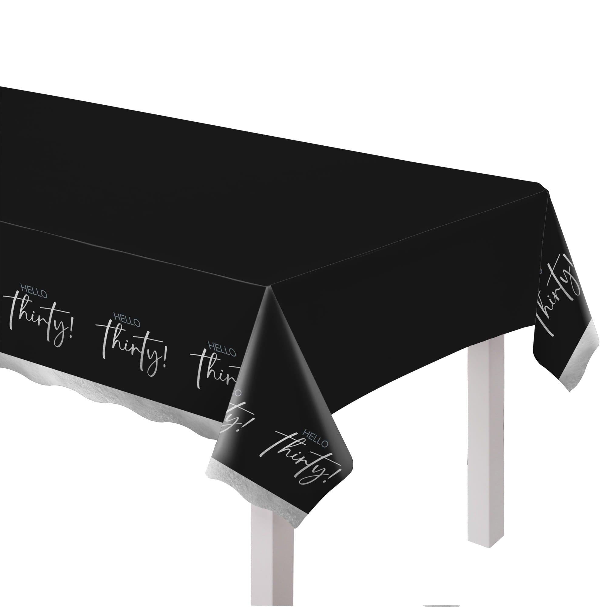Hello Thirty Plastic Table Cover, 54in x 96in