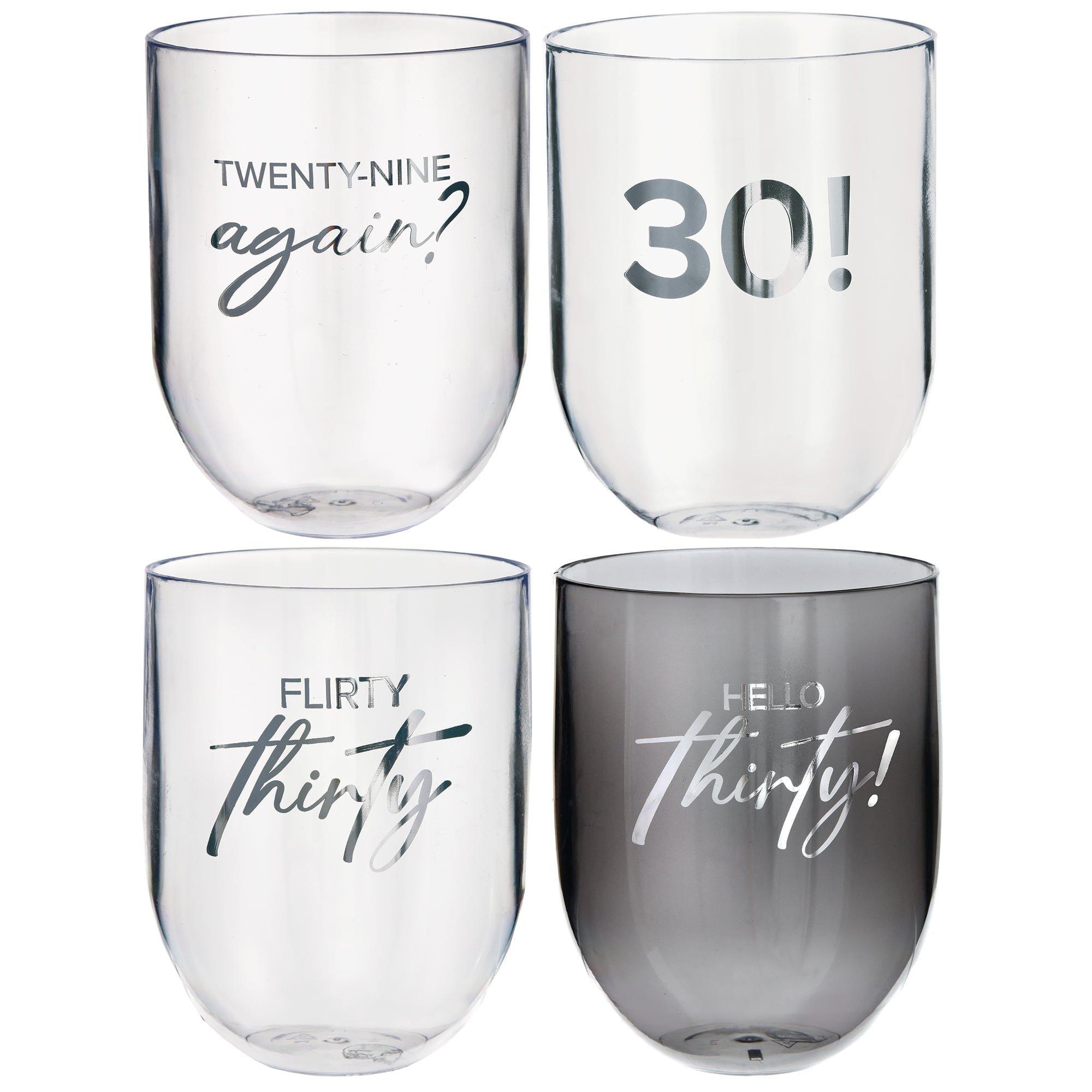 Thirty! Wine Glasses, 4pc