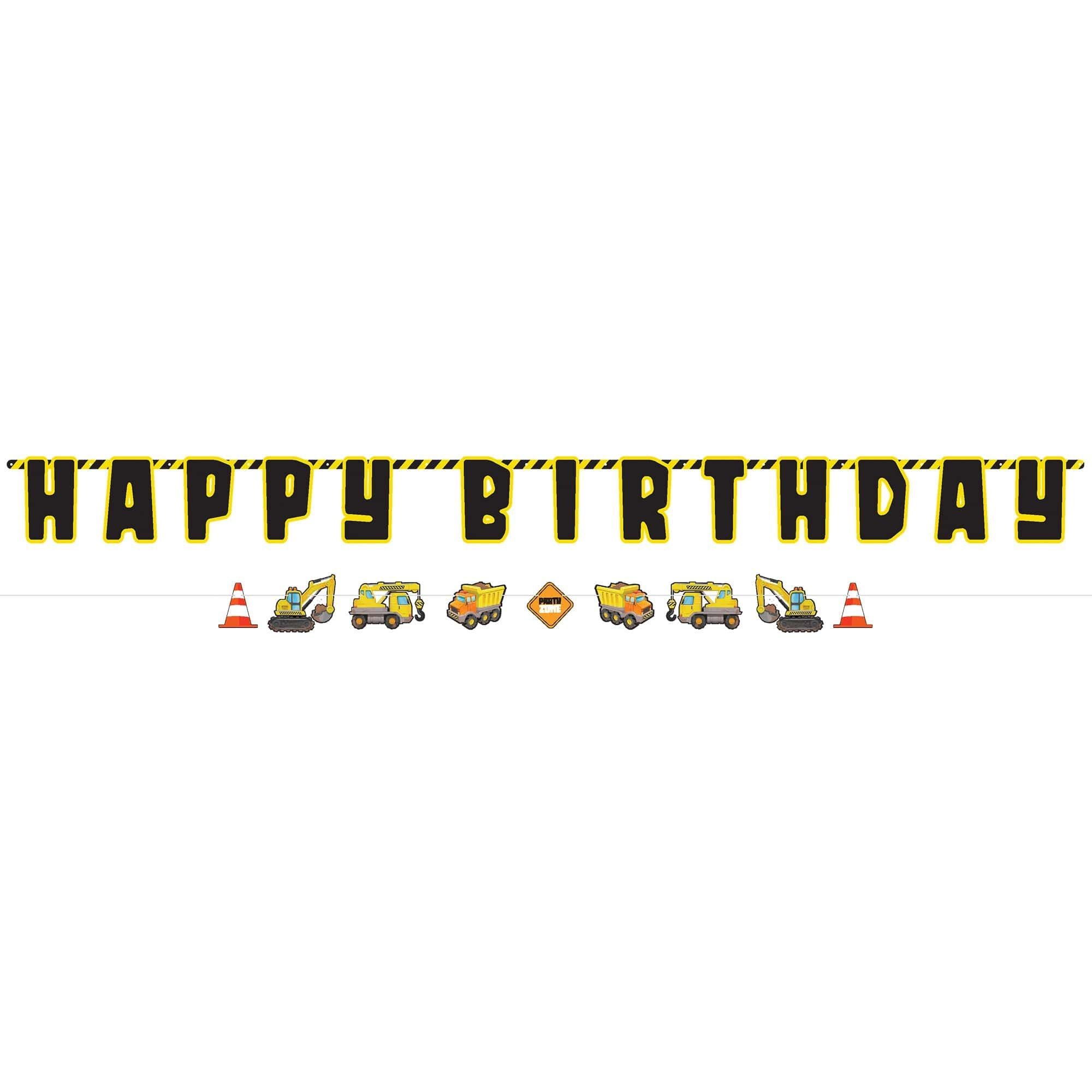 Construction Party Happy Birthday Banner