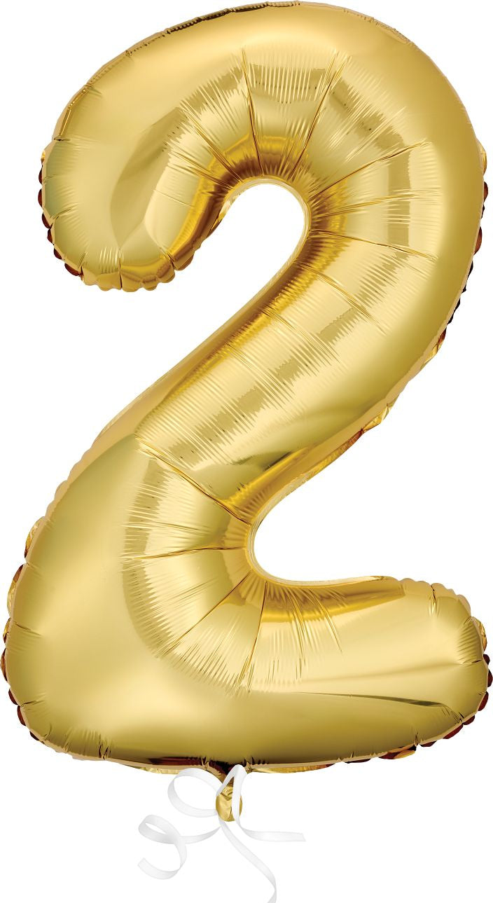 White Gold Number 2 Balloon, 34in