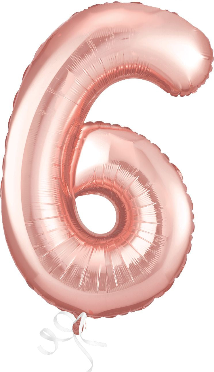 Rose Gold 34in Number 6 Balloon