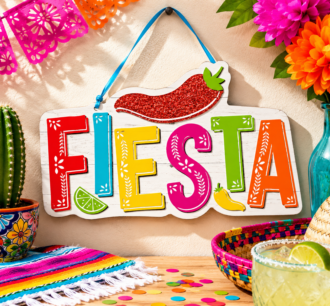 Fiesta Viva la Party MDF Hanging Sign