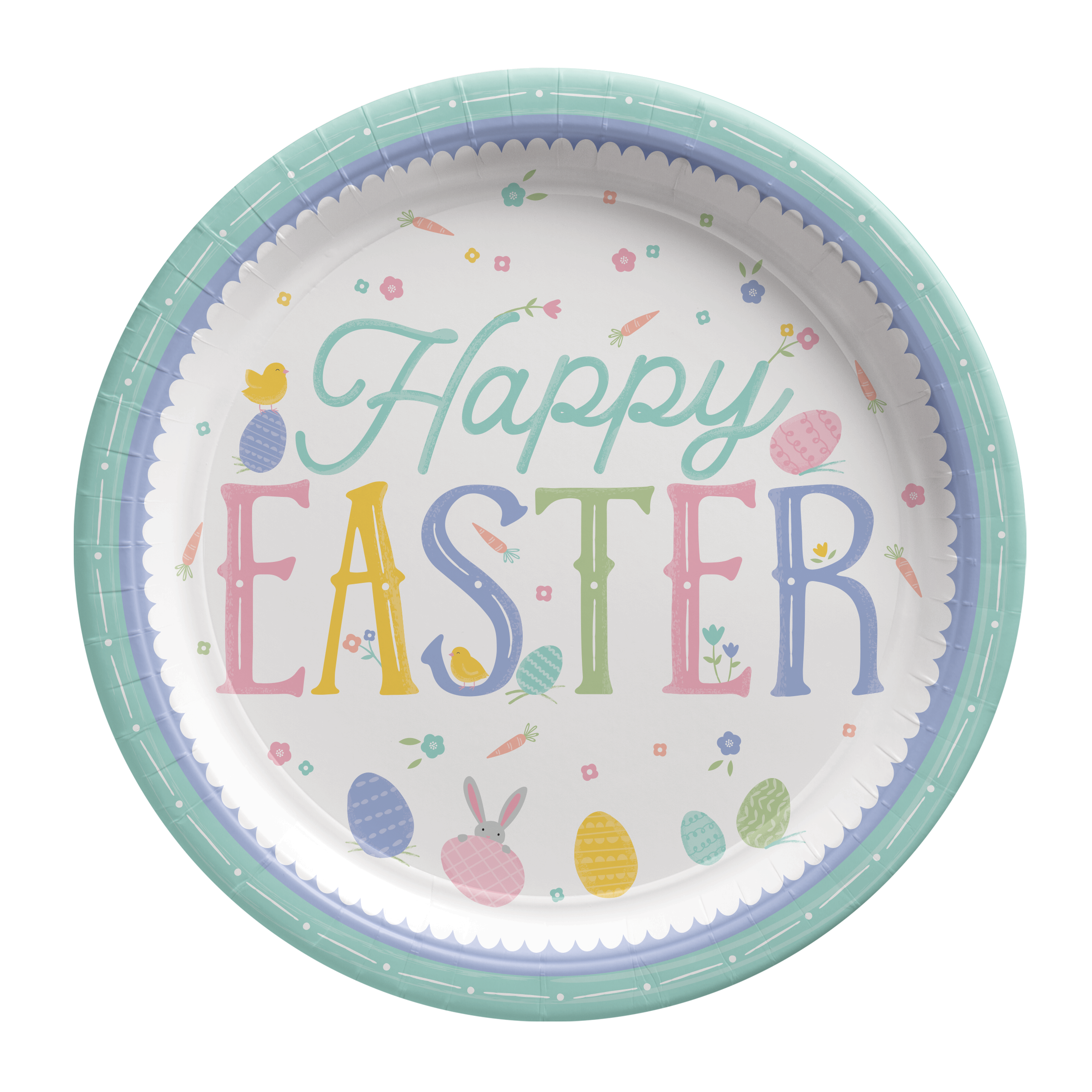Pretty Pastel Easter Paper Lunch Plates, 8ct