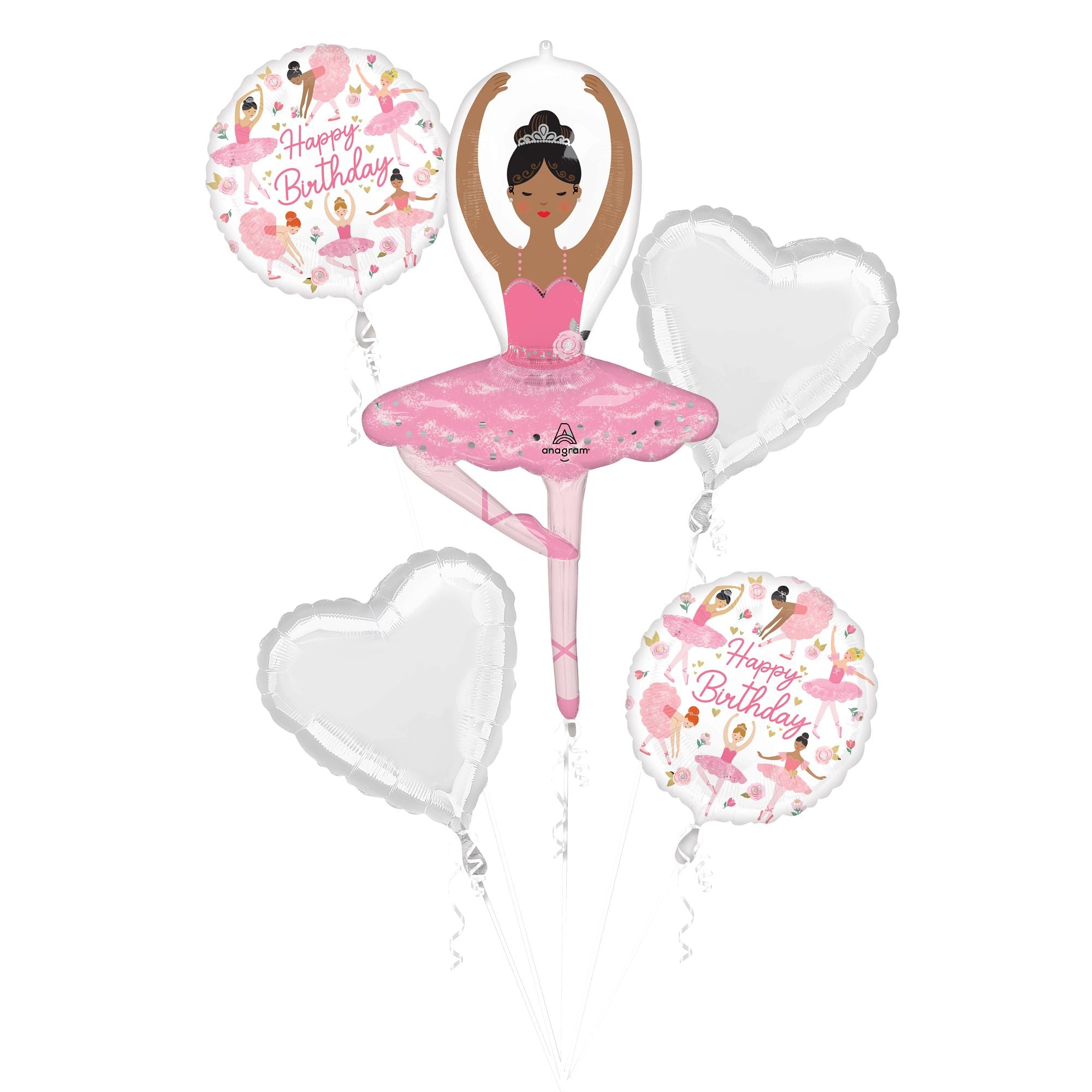 Ballerina Birthday Balloon Bouquet, 5pc