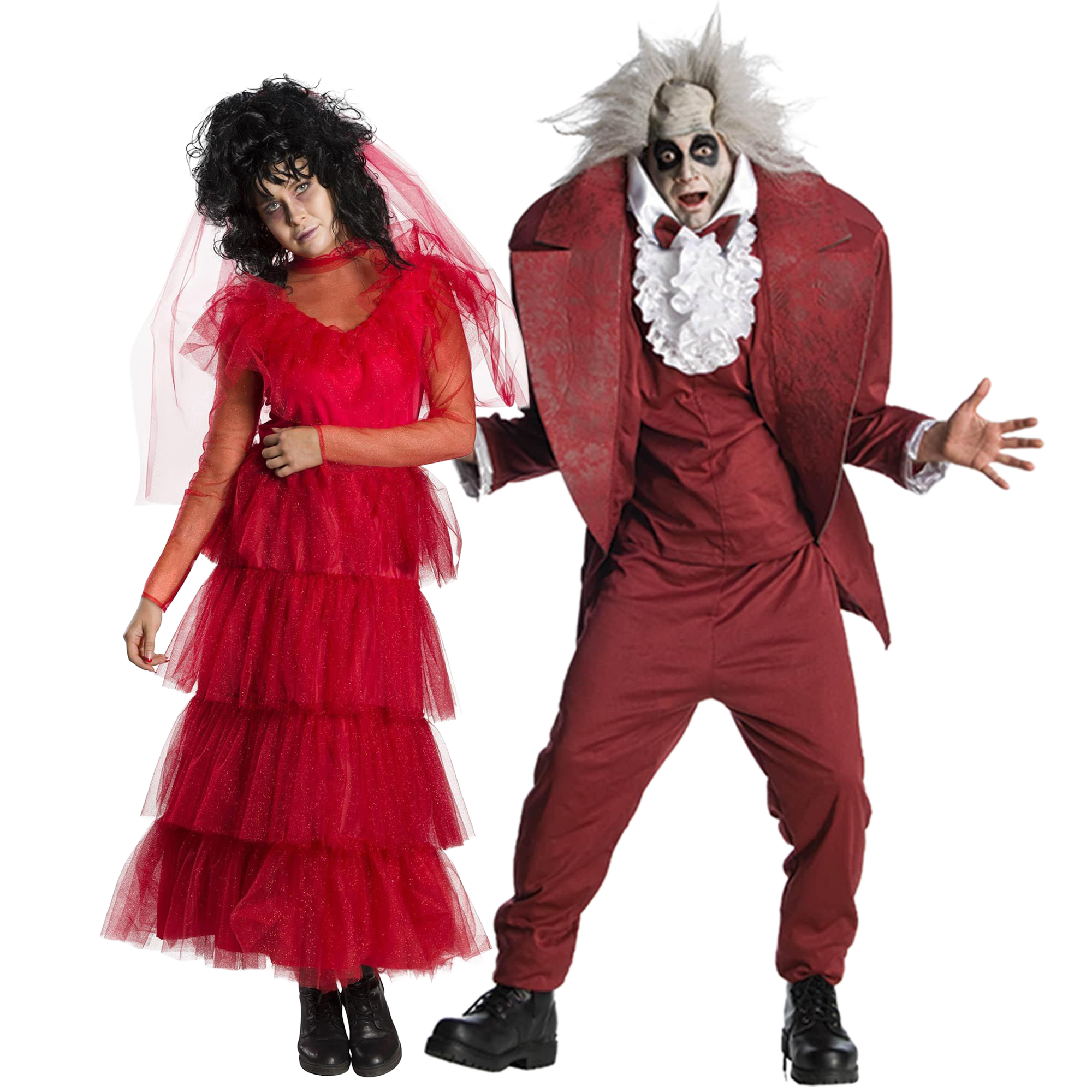 Beetlejuice Shrunken Head & Lydia Deetz Adult Couples Costume