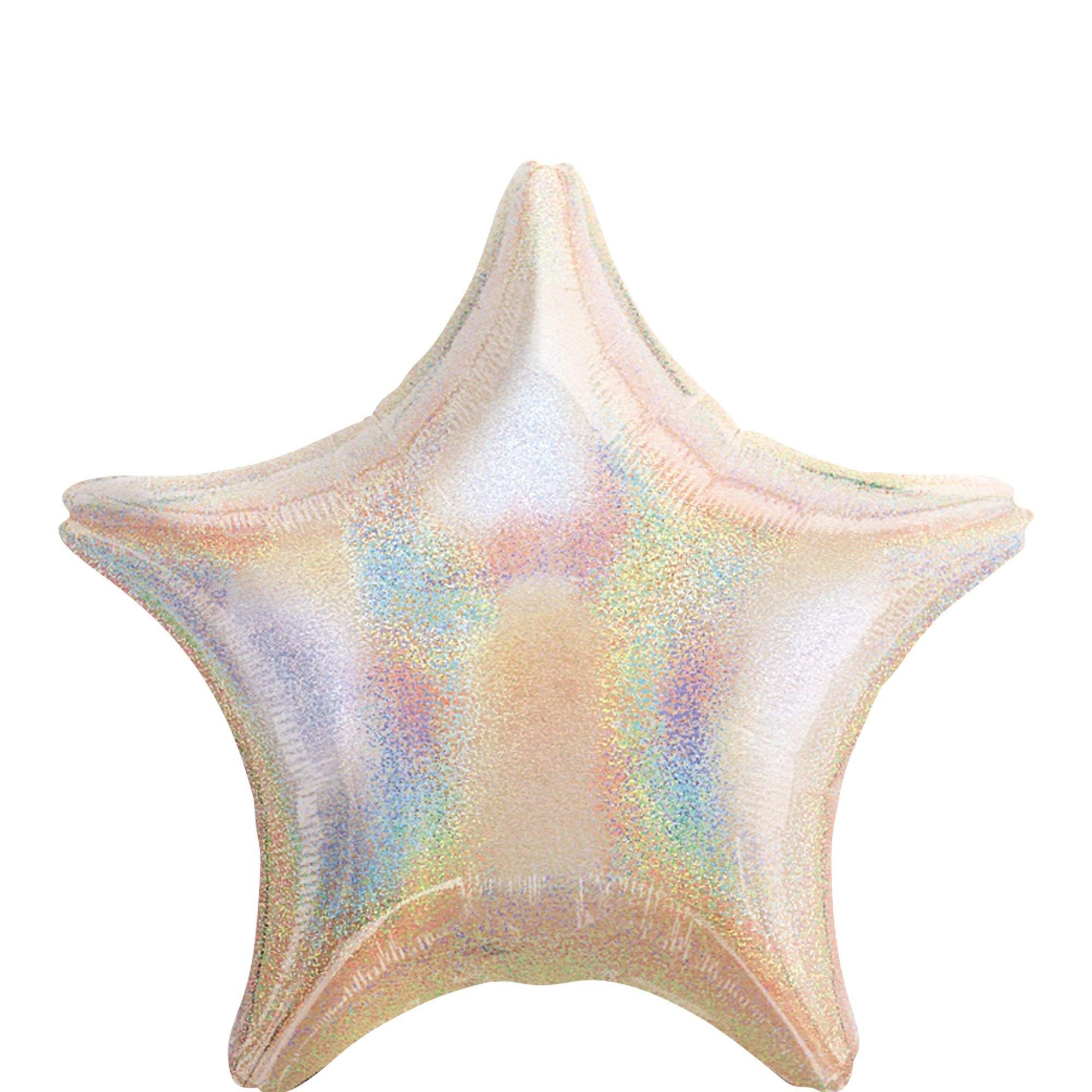 Prismatic Star Balloon, 19in, Assorted Colors