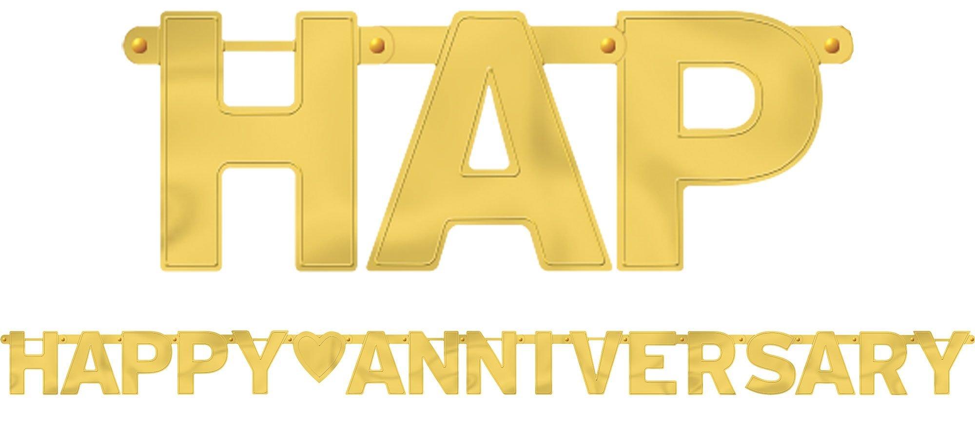 Happy Anniversary Letter Banner, Assorted Colors