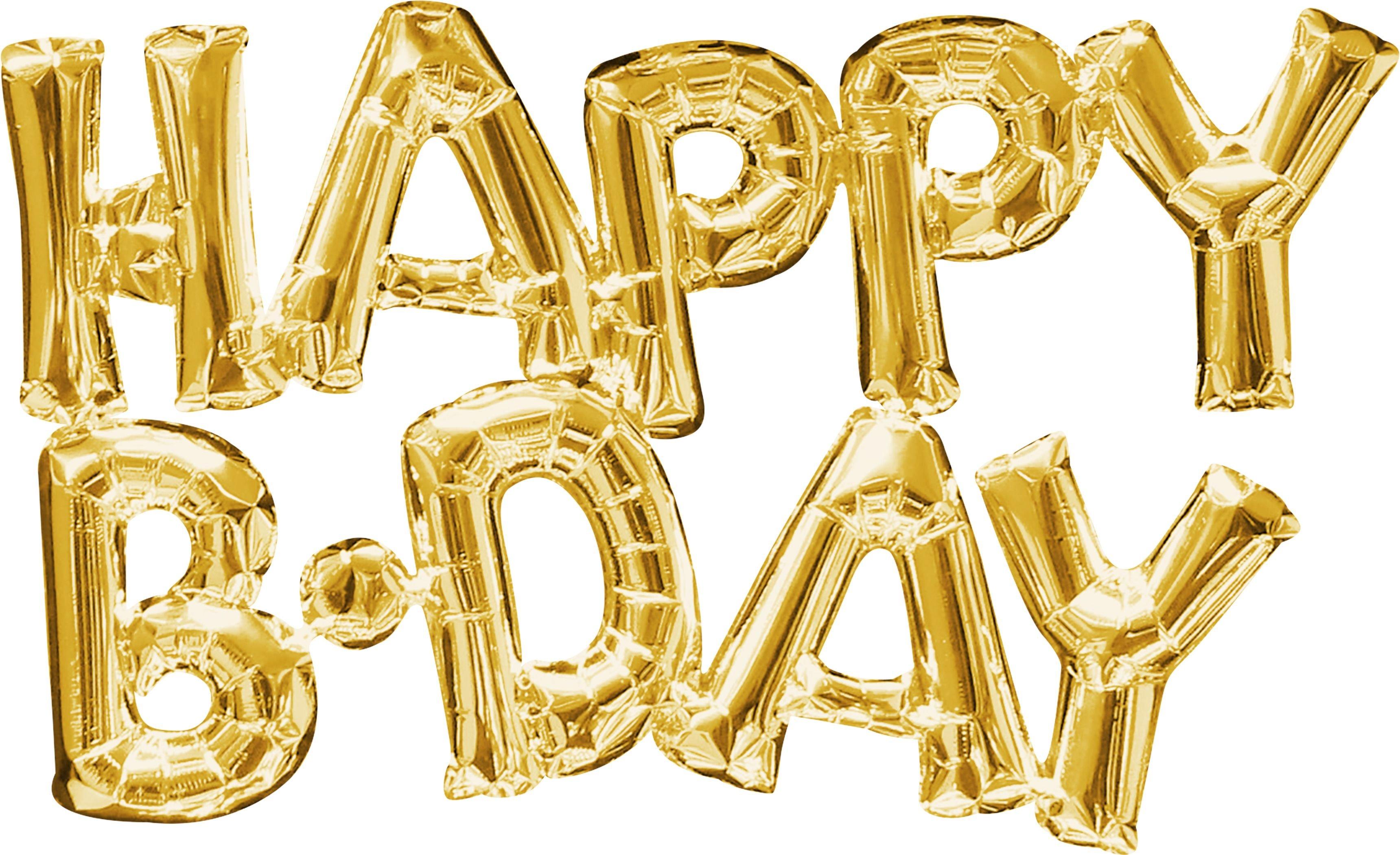 Air-Filled Happy B-Day Letter Balloon Banners, 2pc, Assorted Colors