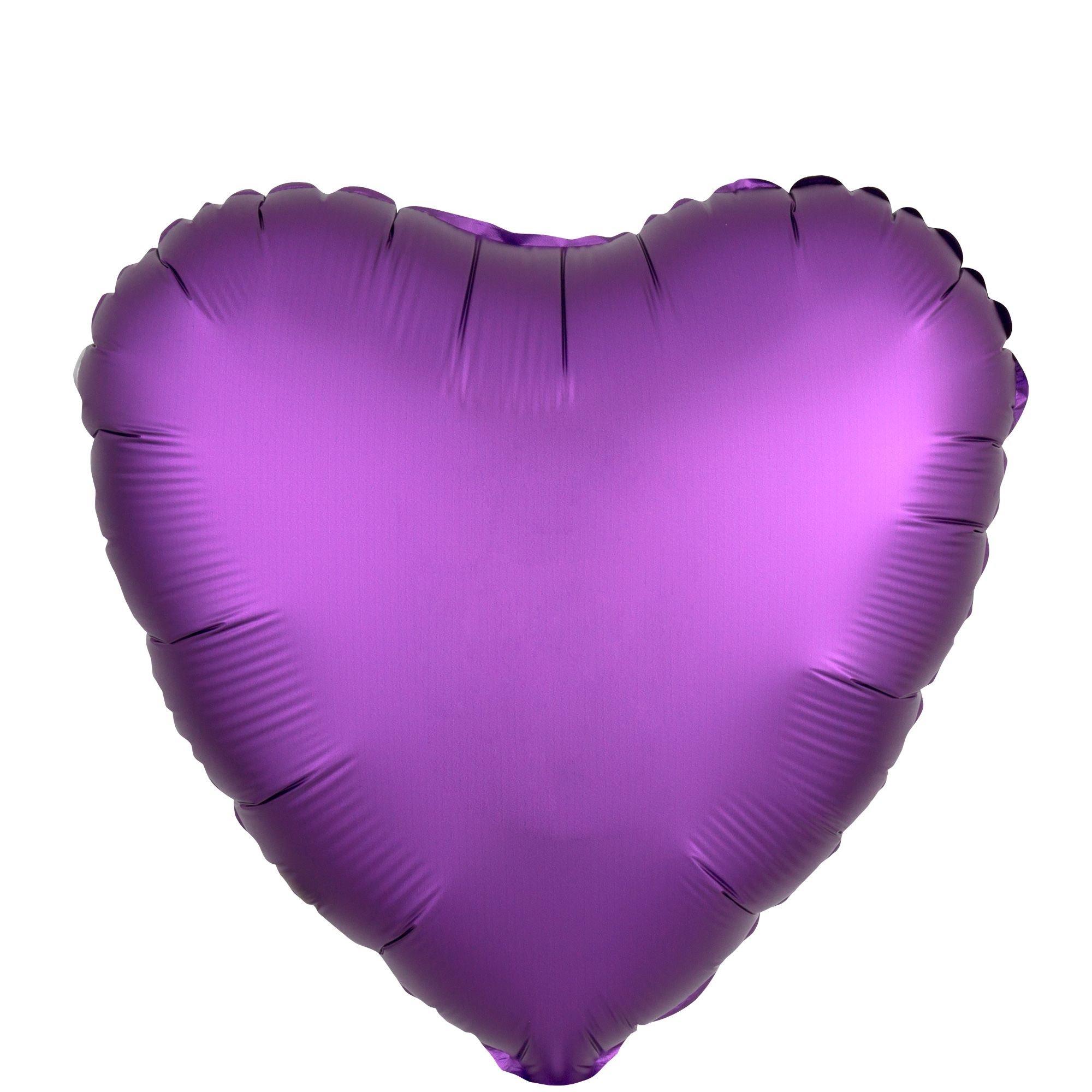 Satin Heart Balloon, 17in, Assorted Colors