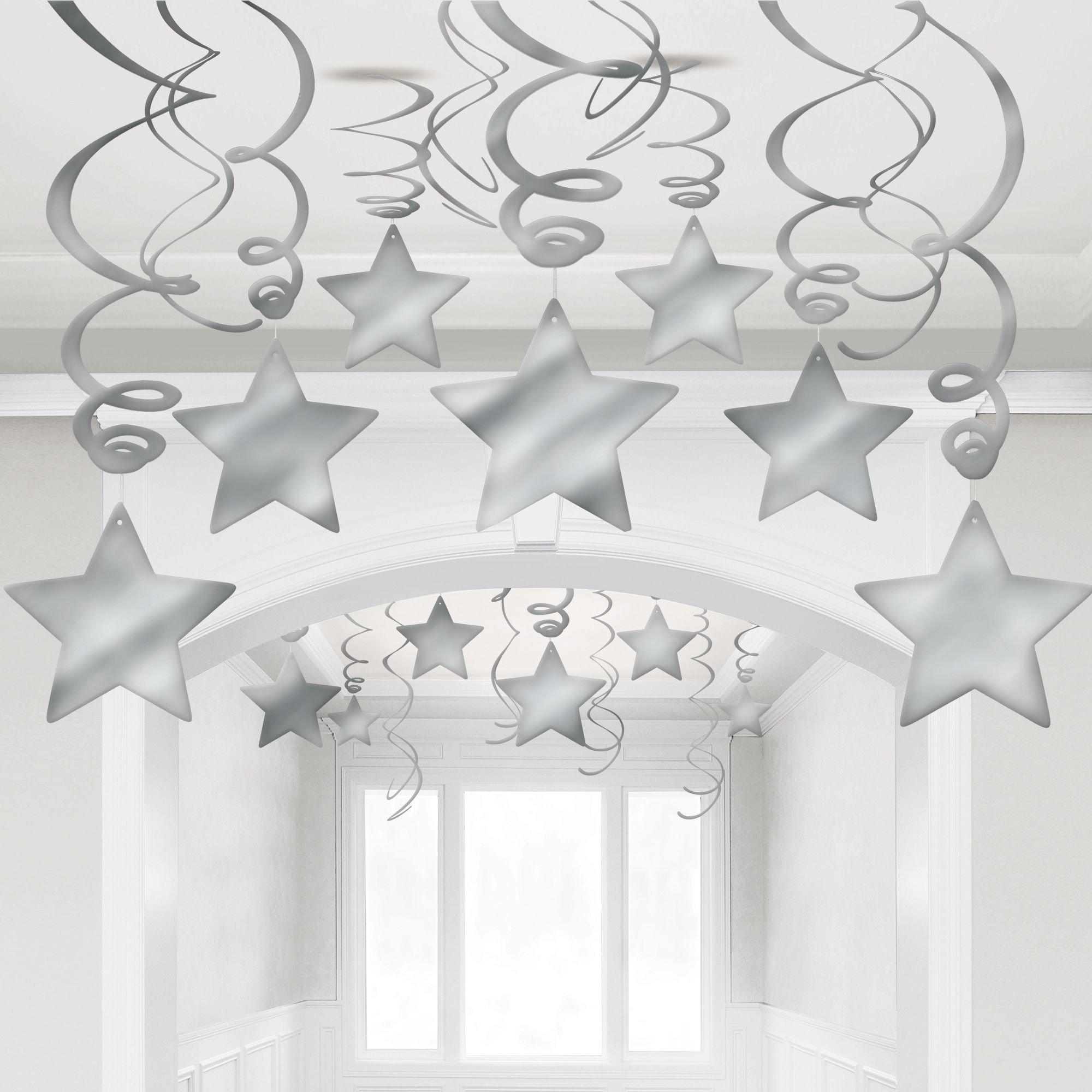 Star Swirl Decorations, 30ct, Assorted Colors