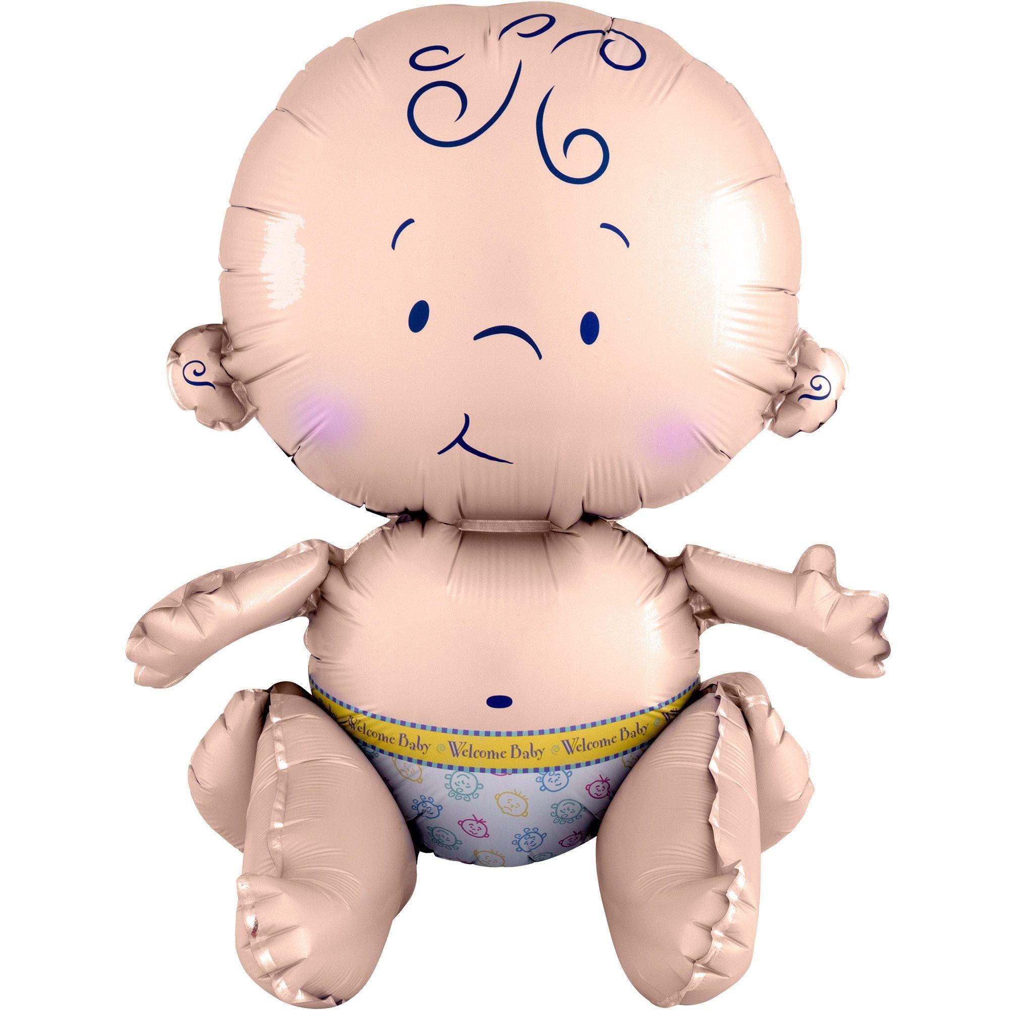Air-Filled Sitting Welcome Baby Balloon,15in, Assorted Colors