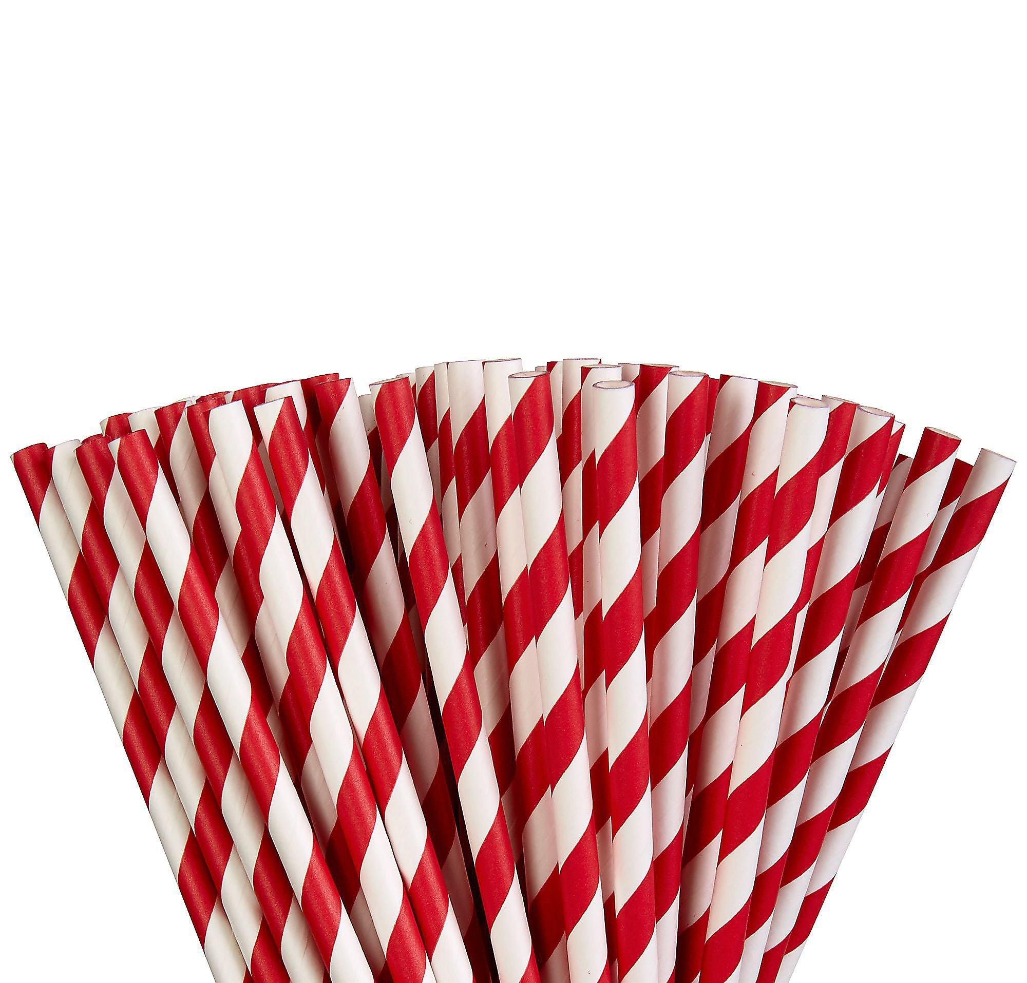 Striped Paper Straws, 7.75in, 50ct, Assorted Colors