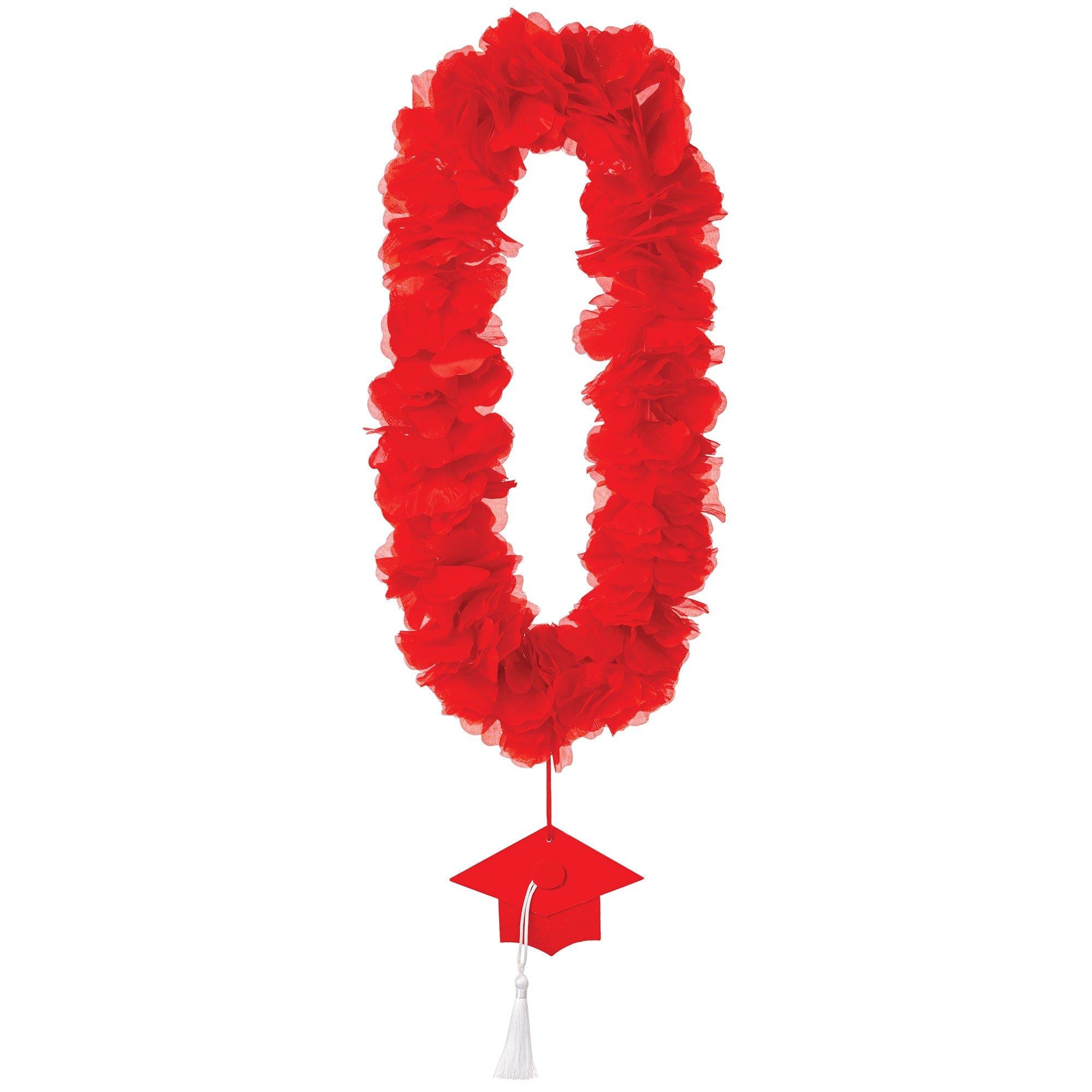 Fabric Lei with Graduation Cap Pendant, 20in, Assorted Colors