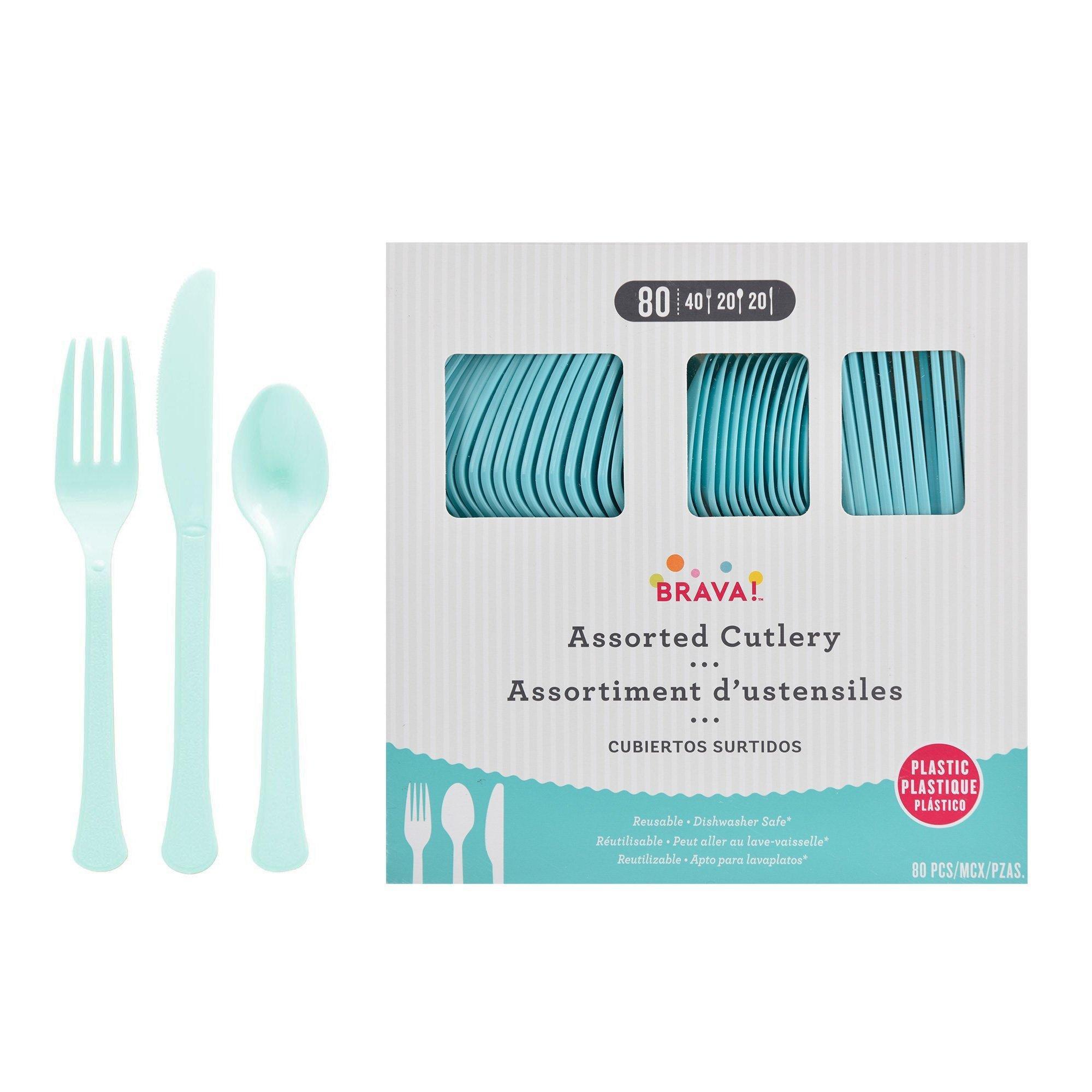 Plastic Cutlery Set, Assorted Colors, Multiple Guest Counts