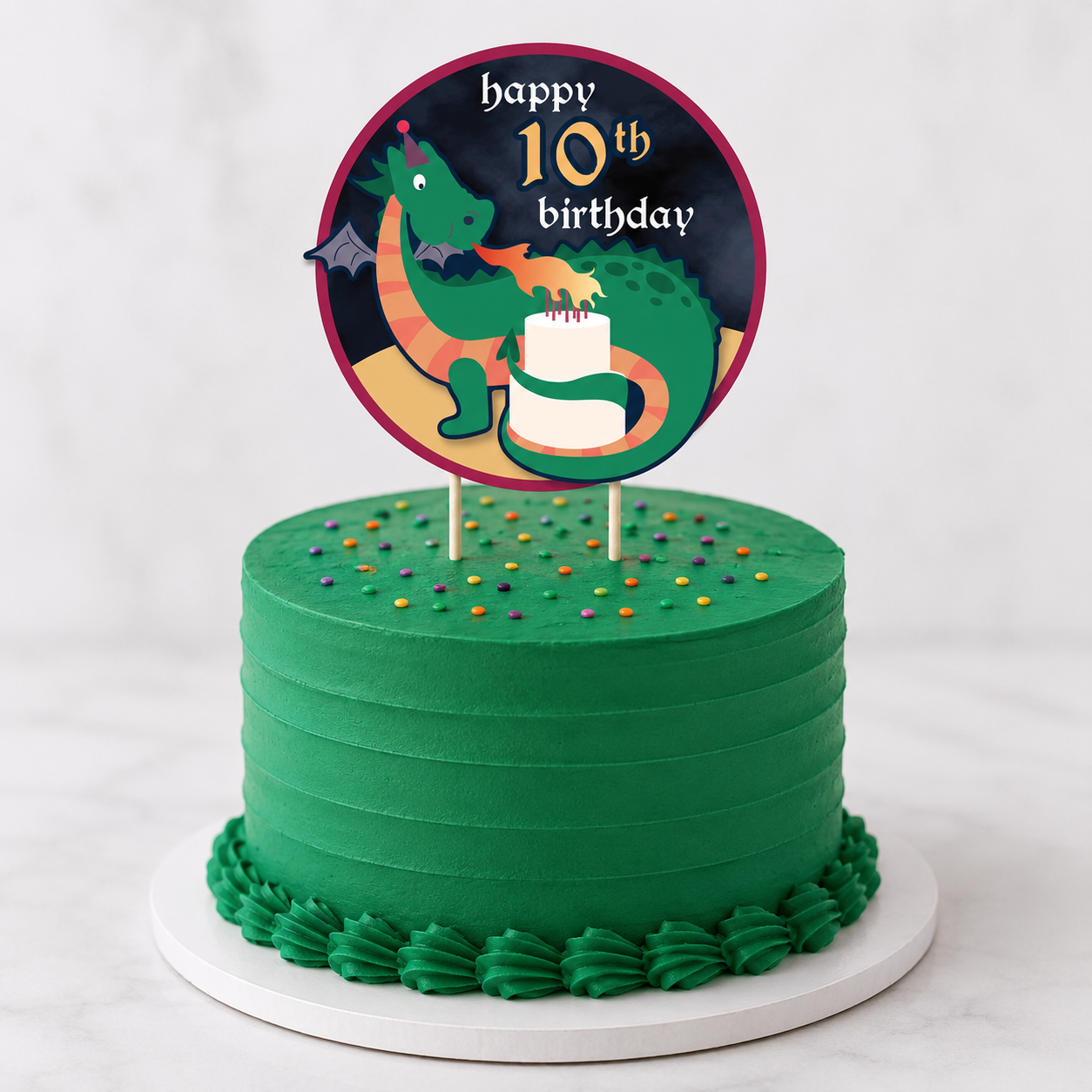 Dragon Party Personalized Cake Topper