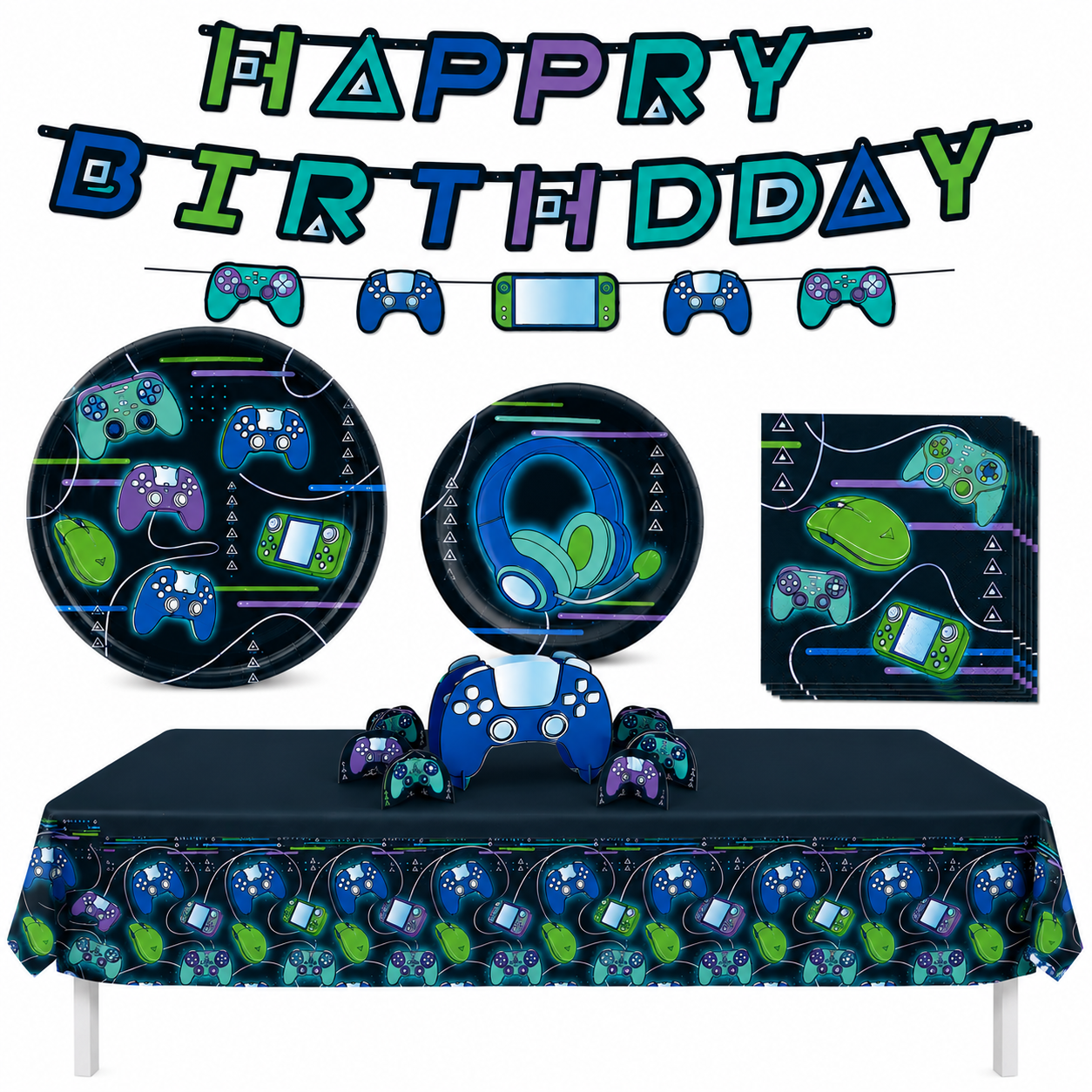 Game-On Birthday Party Kit for 8 Guests