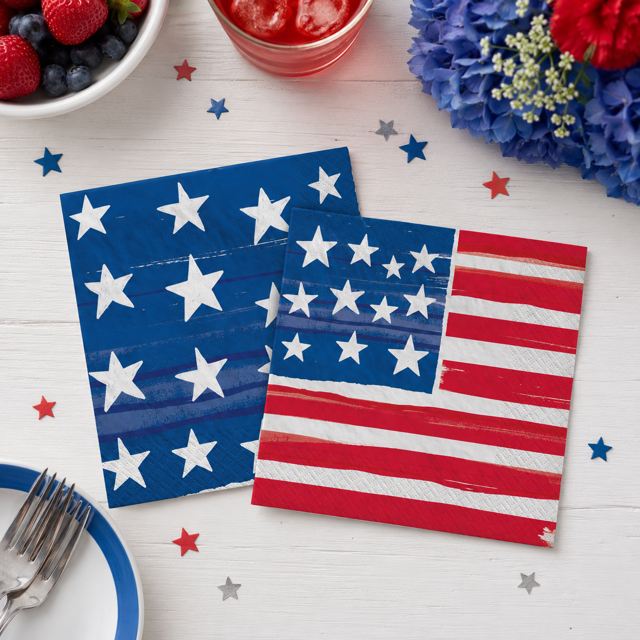 Painted Patriotic Paper Napkins, 16ct, Assorted Options