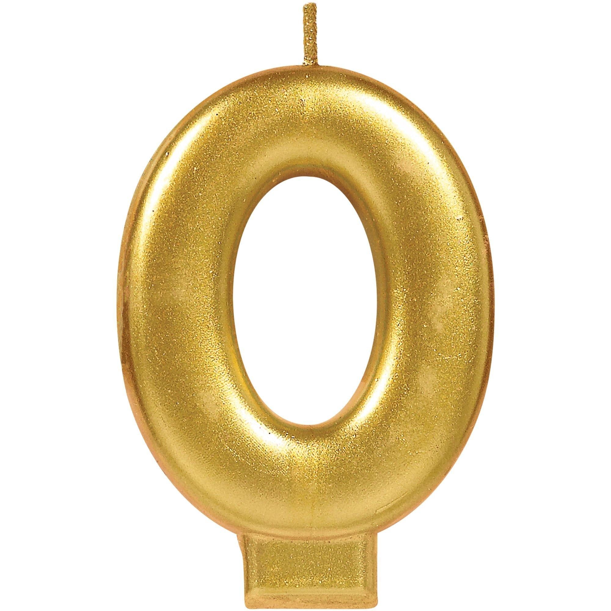 Gold Number (0-9) Birthday Candle
