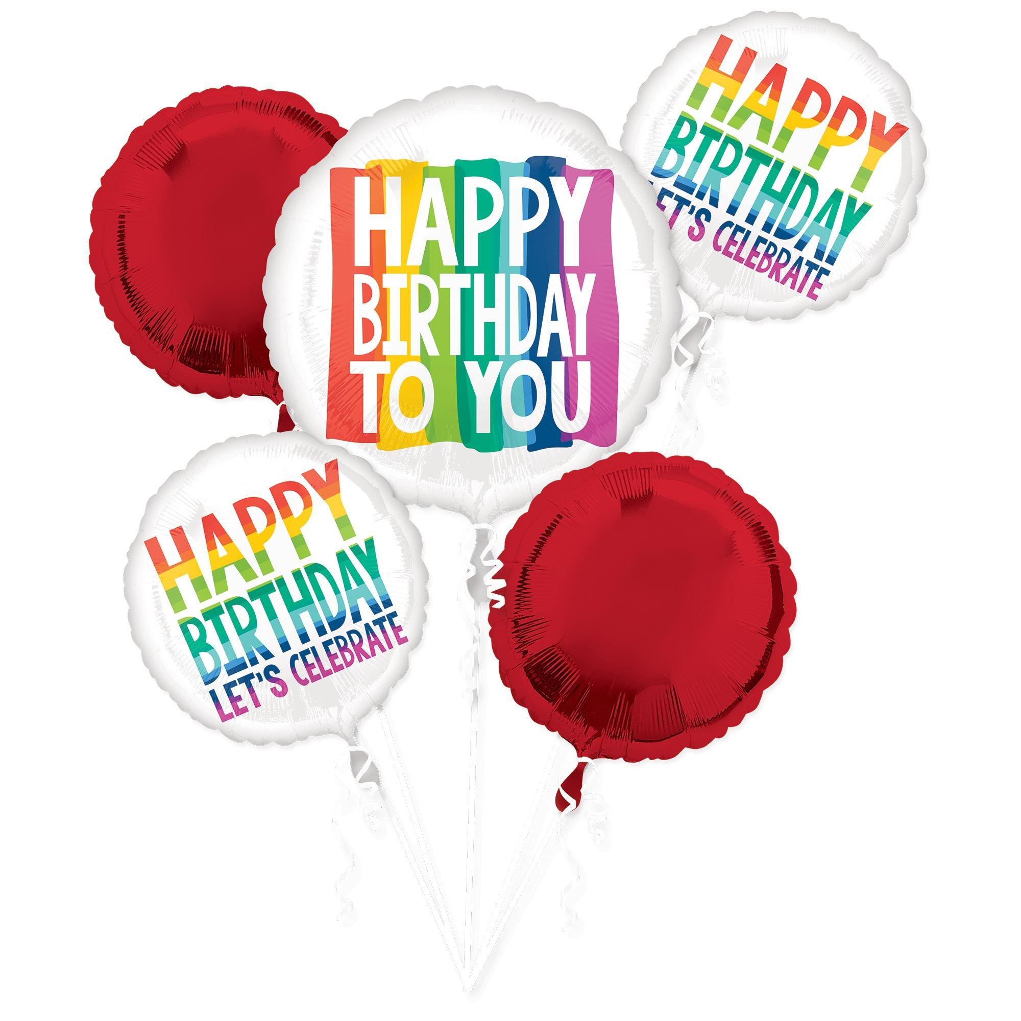Rainbow Wish Birthday Foil Balloon Bouquet, Assorted Options