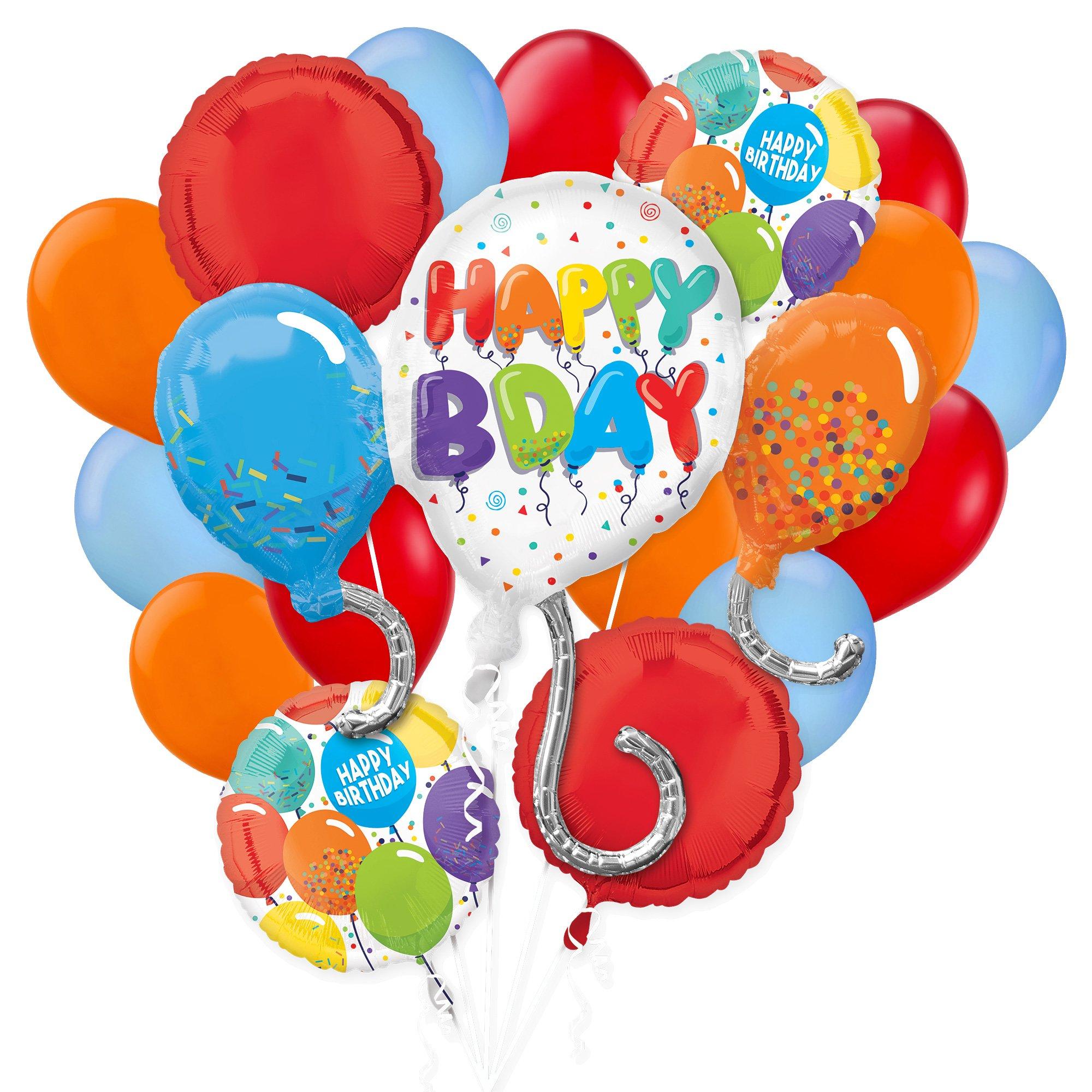 Multicolor Birthday Celebration Foil Balloon Bouquet