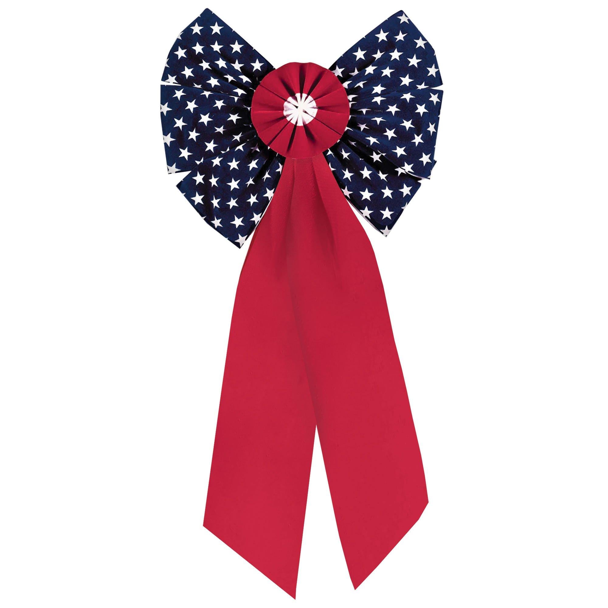 Patriotic Flocked Bow, Multiple Sizes