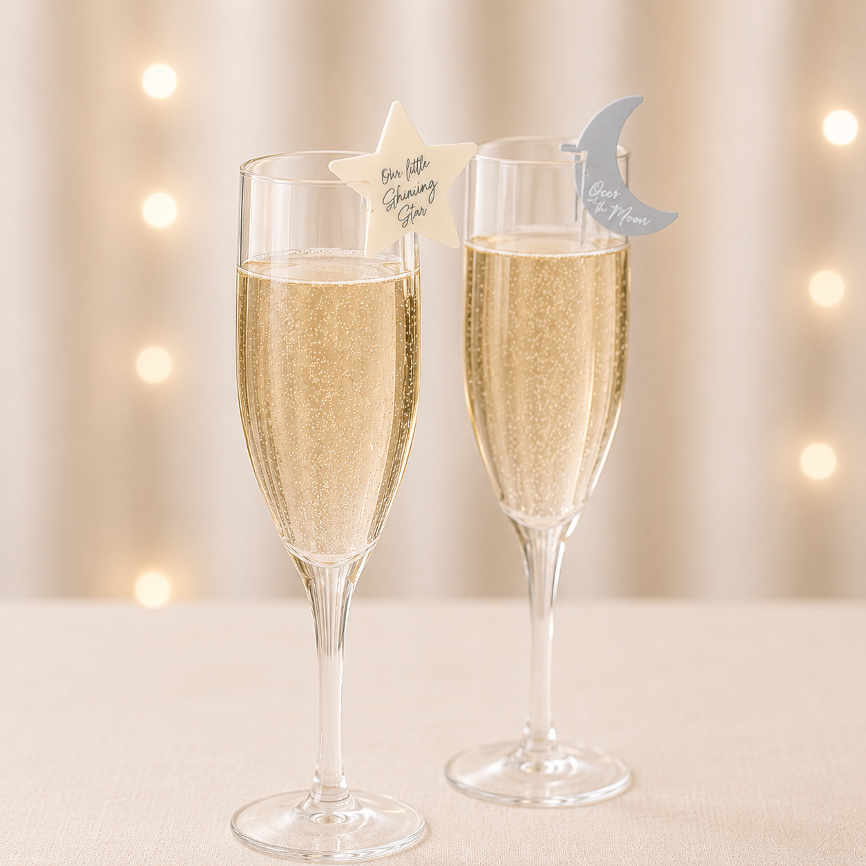 Over the Moon Baby Shower Acrylic Drink Charms, 10ct