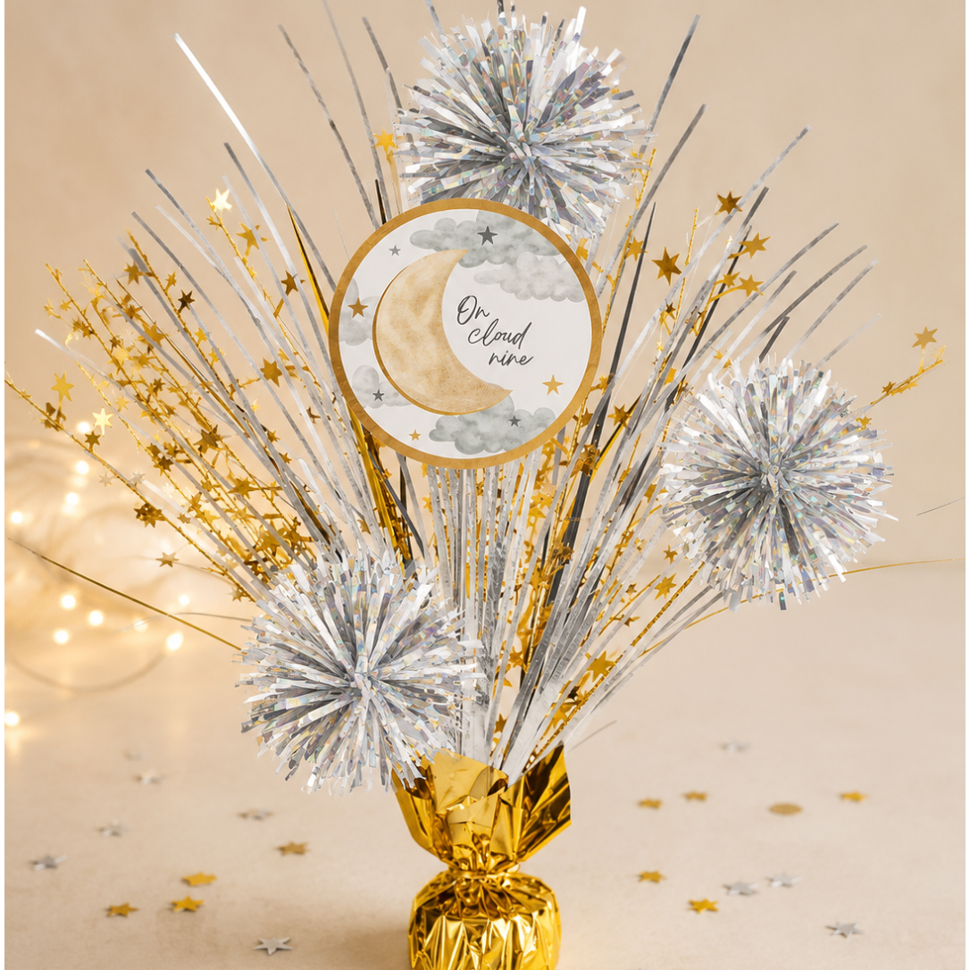 Over the Moon Baby Shower Spray Centerpiece, 18in