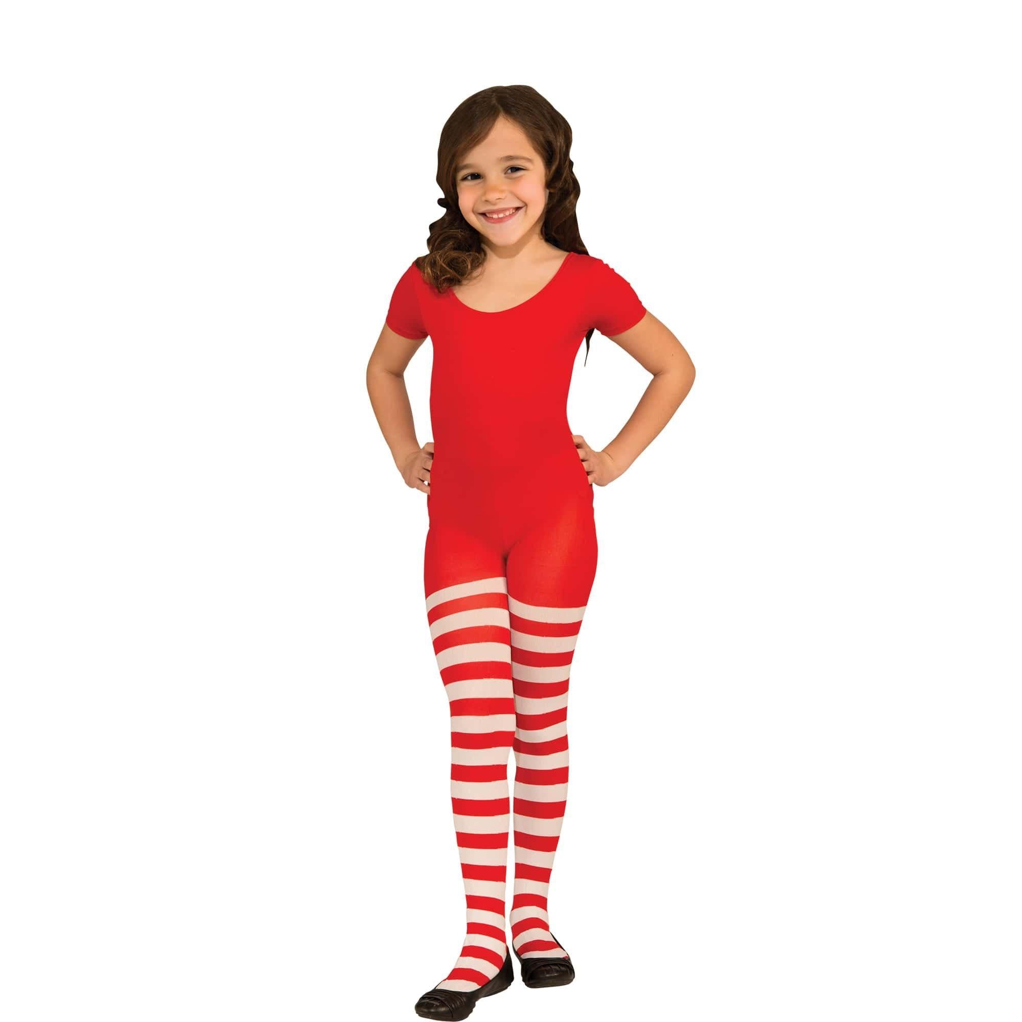 Child Striped Christmas Tights
